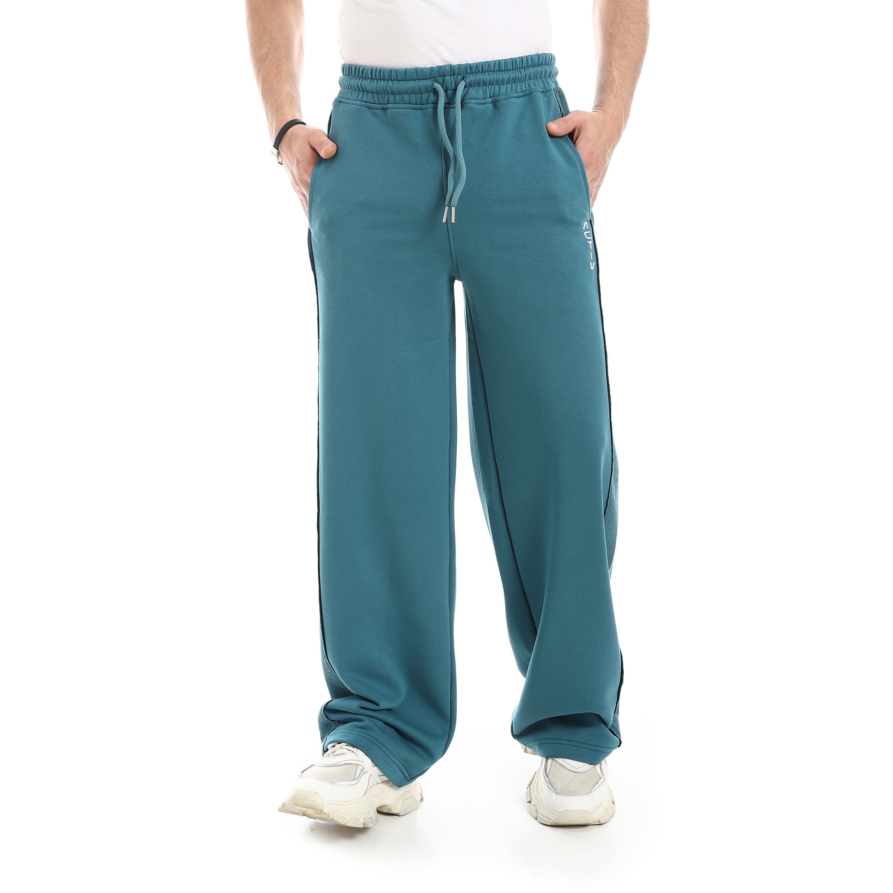 VERTICAL LOGO BASIC SWEATPANTS - BLUE