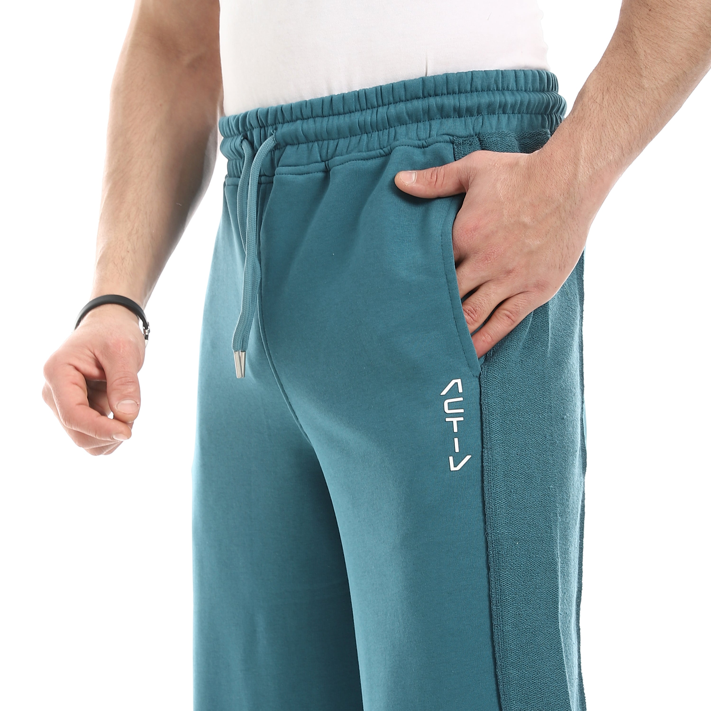 VERTICAL LOGO BASIC SWEATPANTS - BLUE