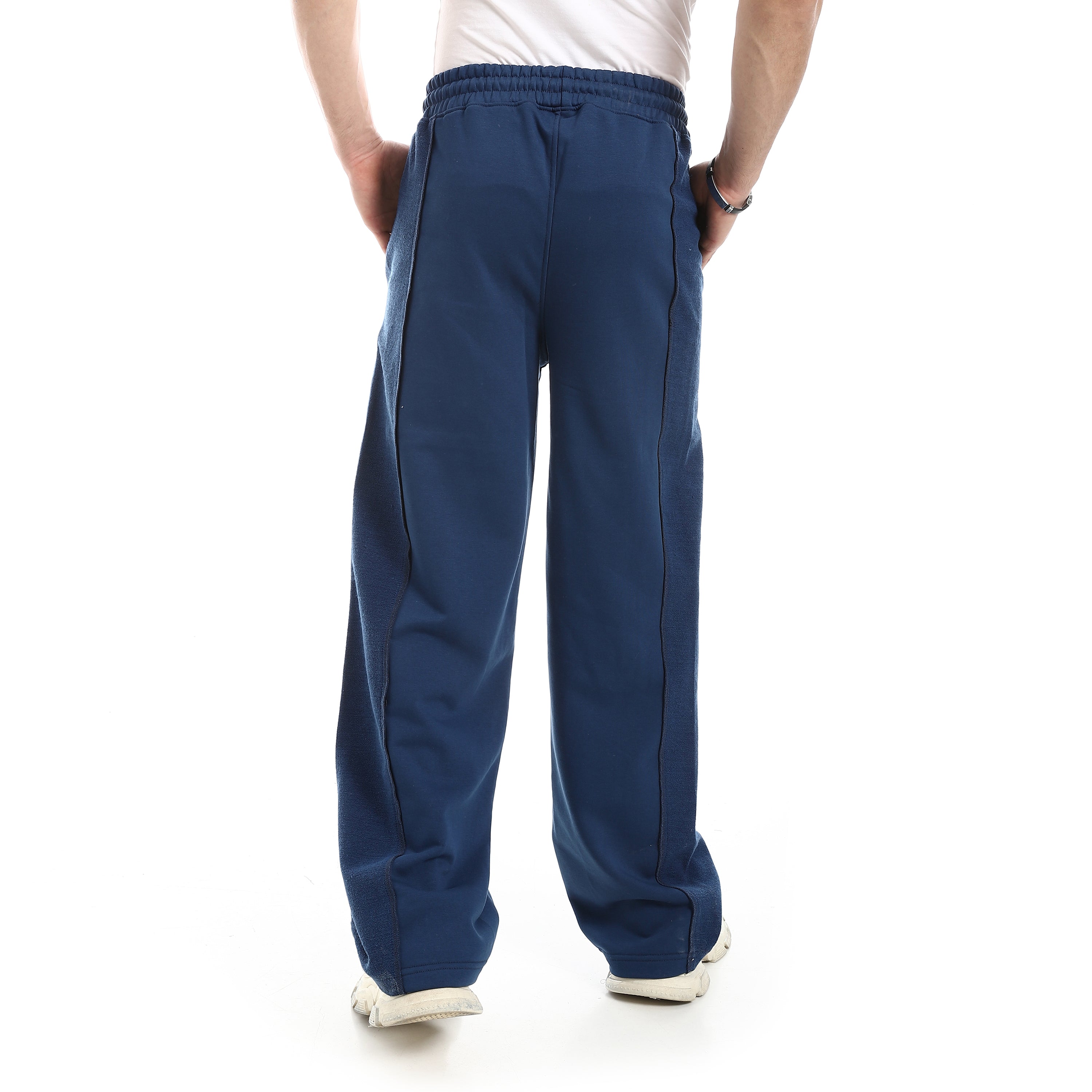 VERTICAL LOGO BASIC SWEATPANTS - D.BLUE