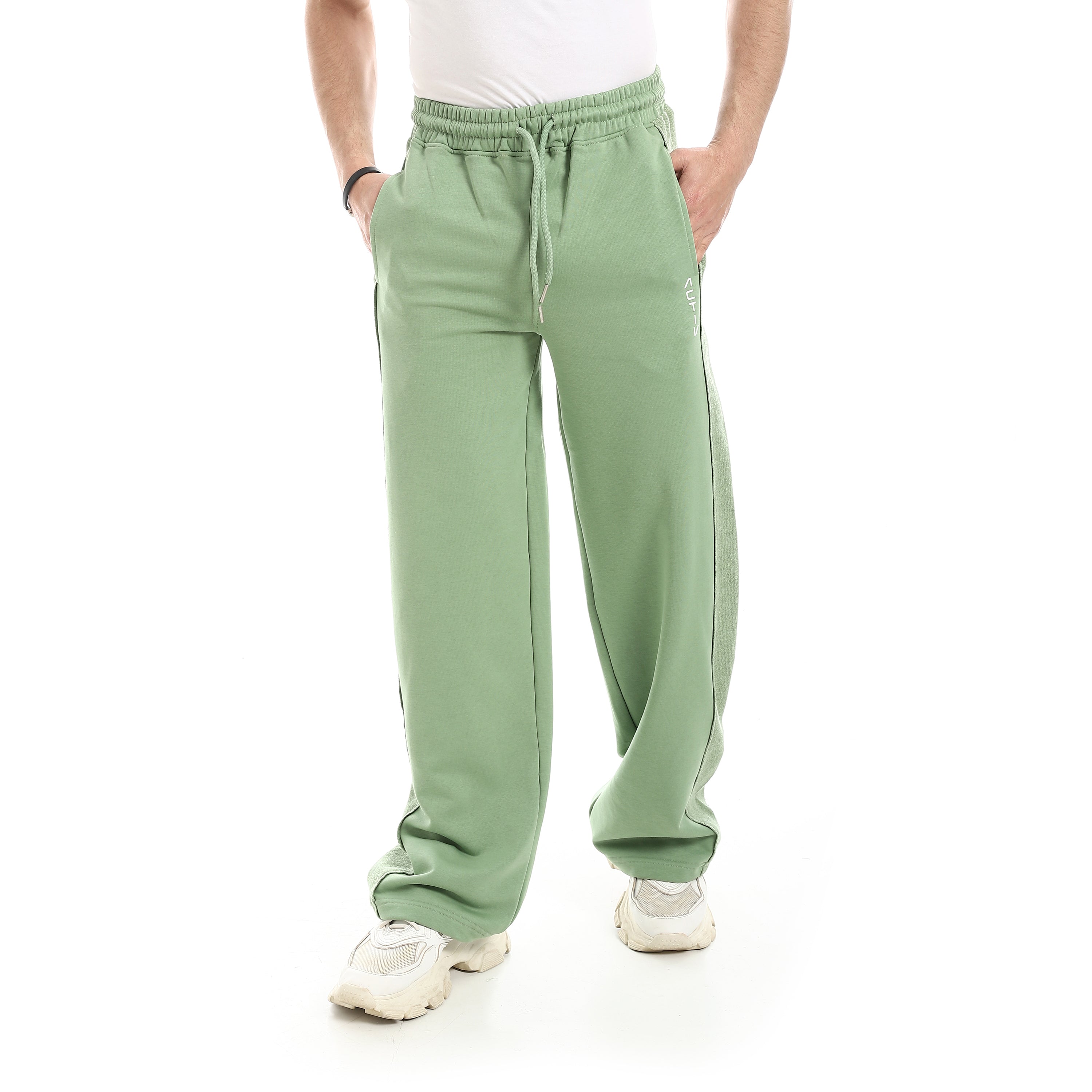 VERTICAL LOGO BASIC SWEATPANTS - GREEN