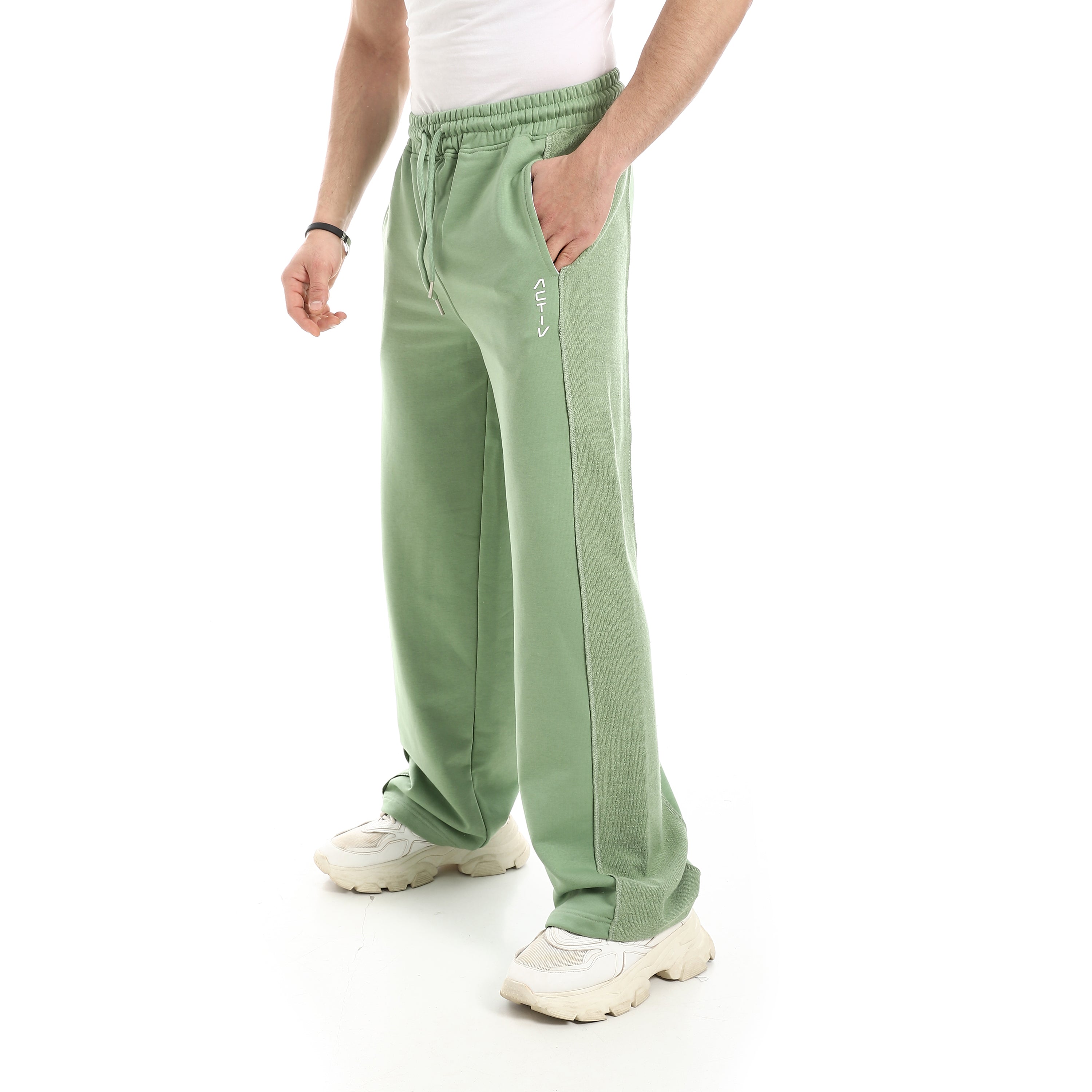 VERTICAL LOGO BASIC SWEATPANTS - GREEN