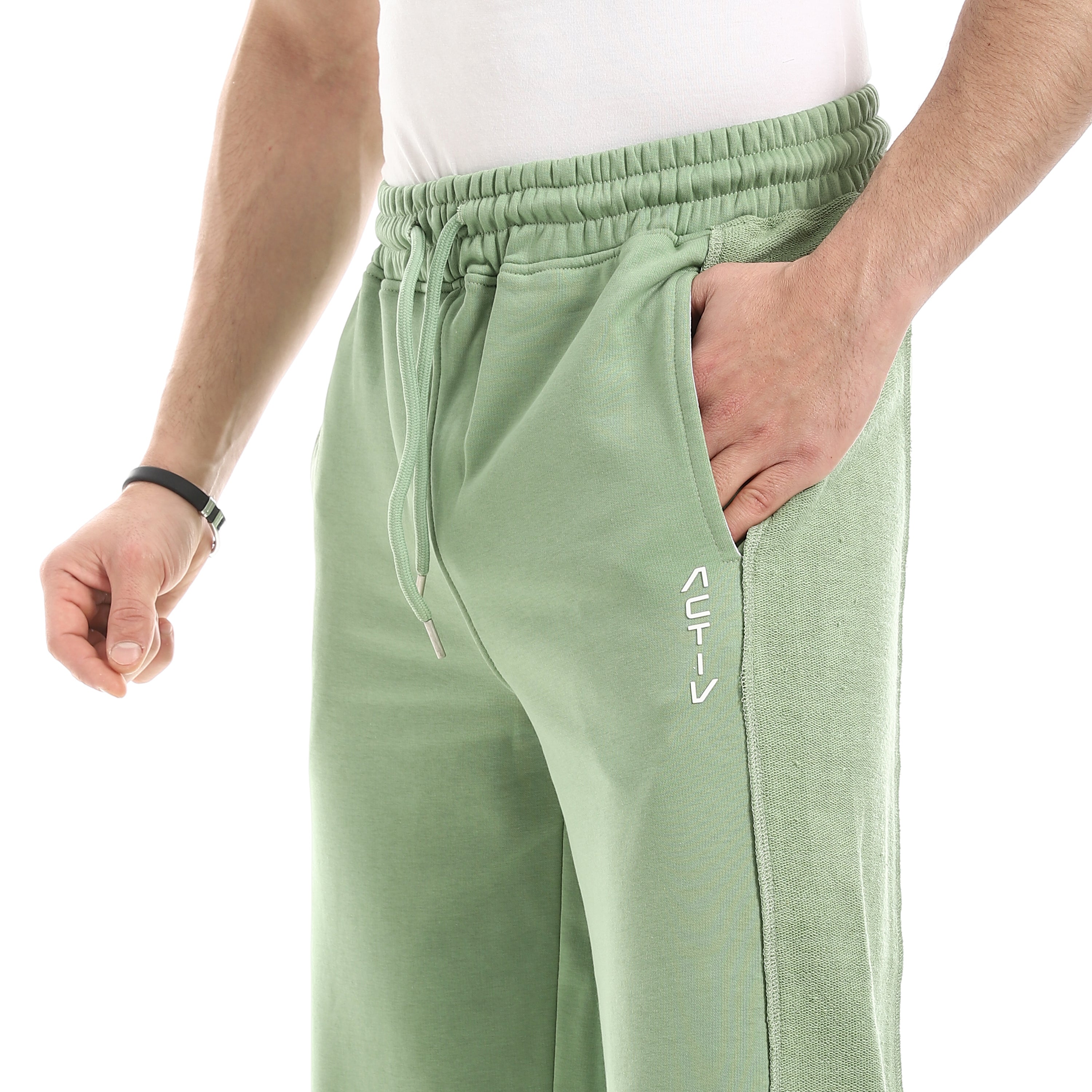 VERTICAL LOGO BASIC SWEATPANTS - GREEN