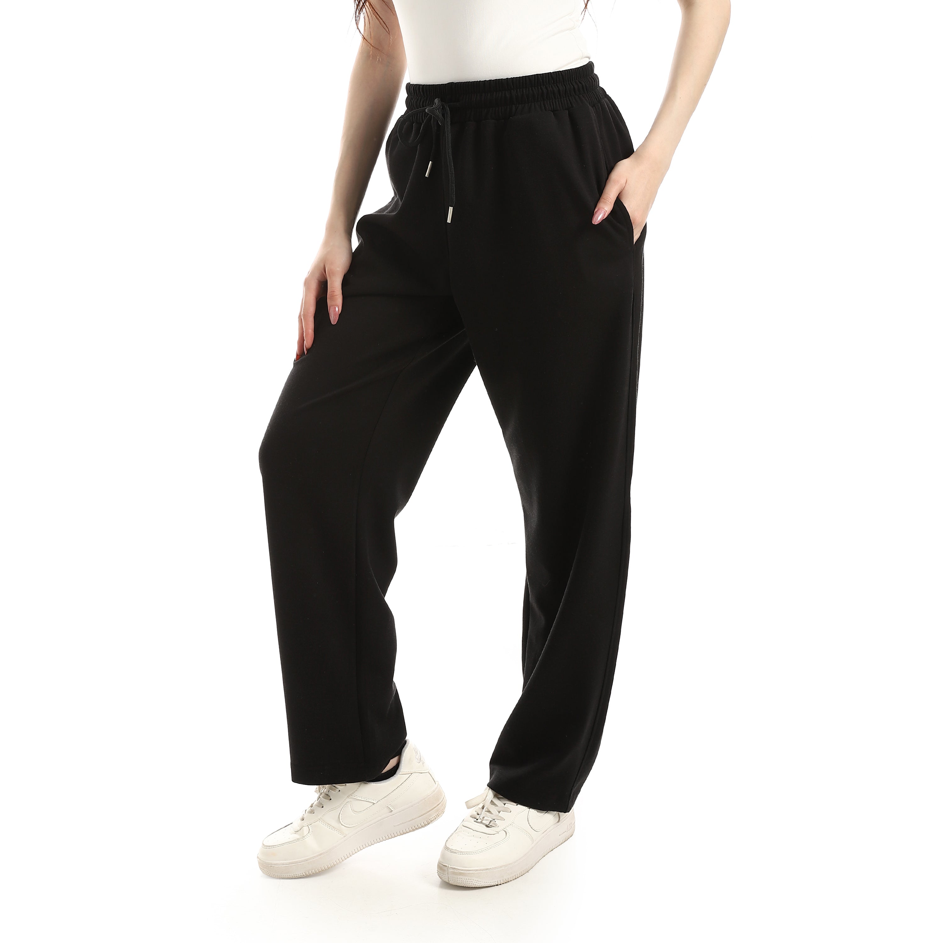 MATCHING DRAWSTRING SWEATPANTS - BLACK