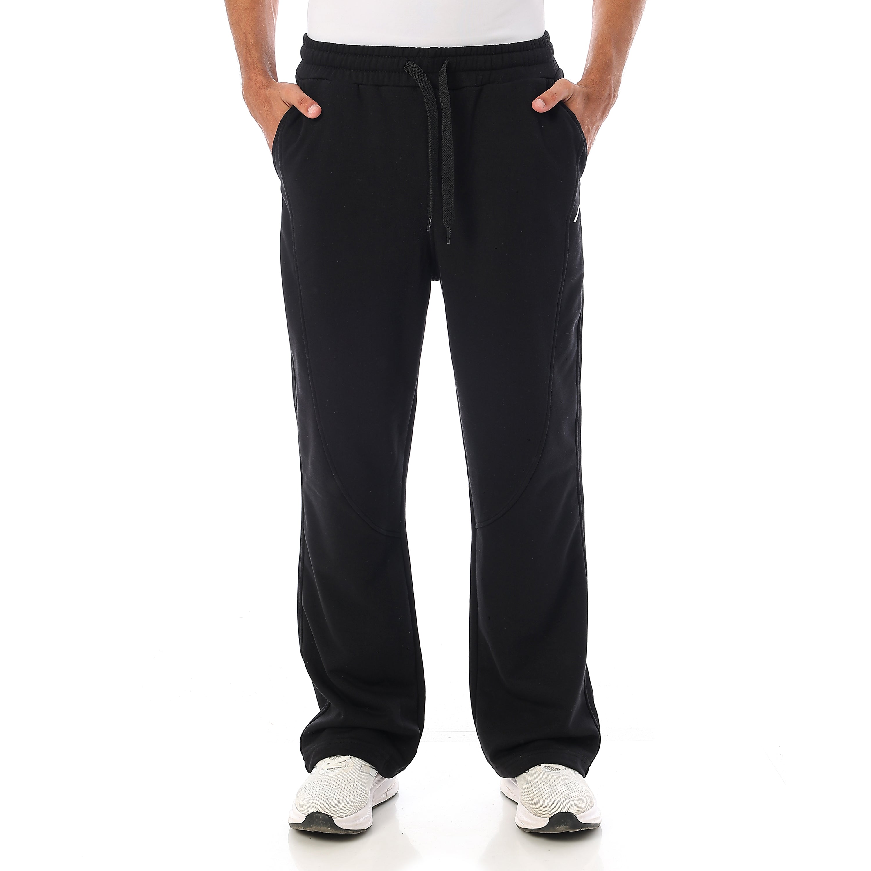 ACTIV SIDE-CUT STRAIGHT PANTS - BLACK