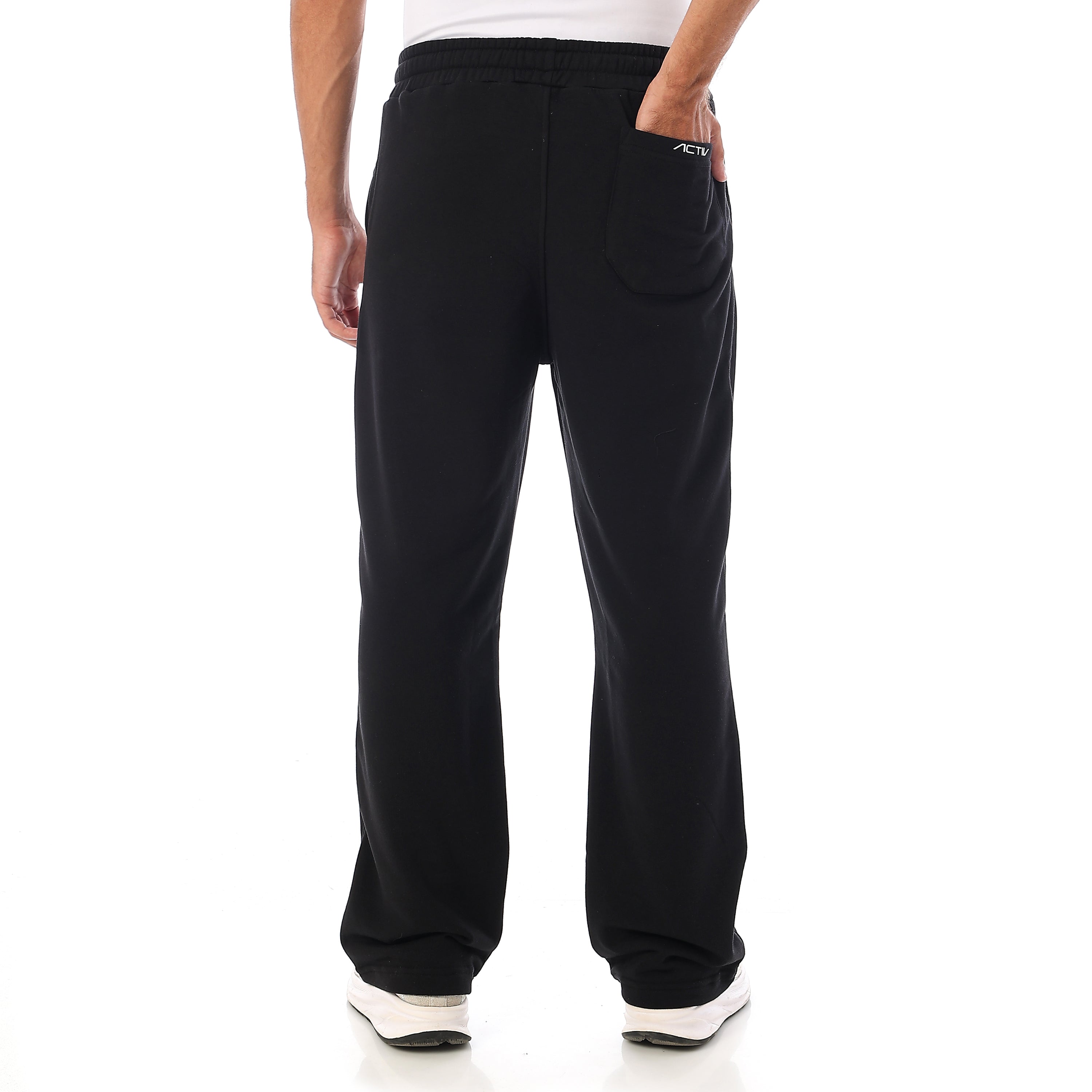 ACTIV SIDE-CUT STRAIGHT PANTS - BLACK