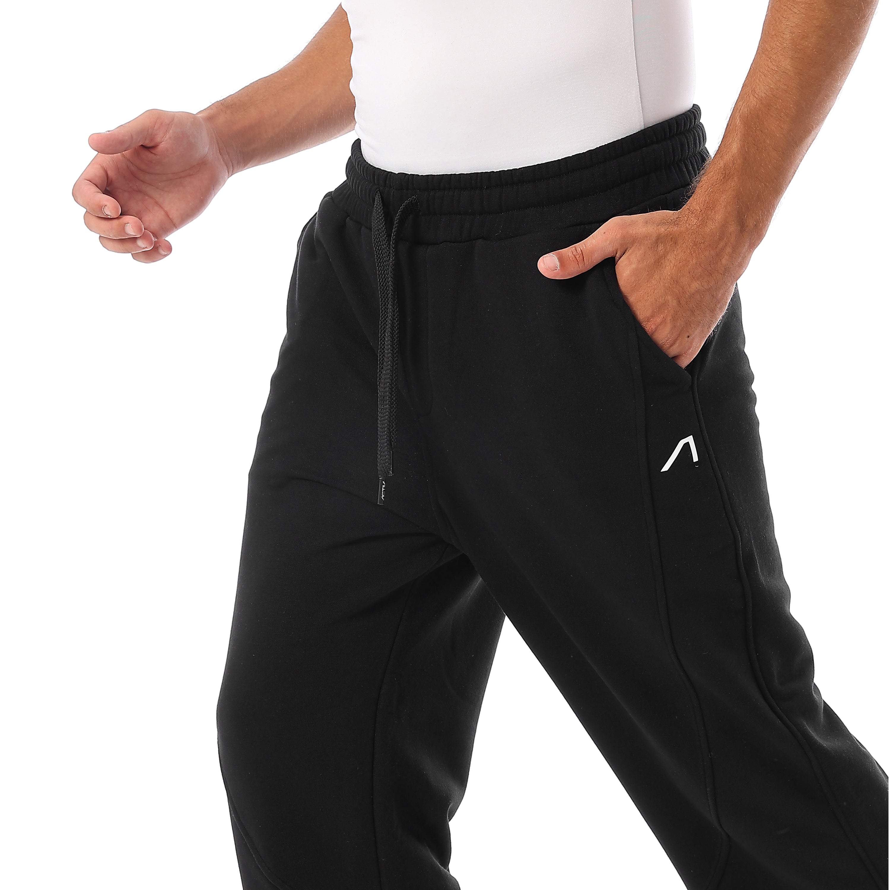 ACTIV SIDE-CUT STRAIGHT PANTS - BLACK