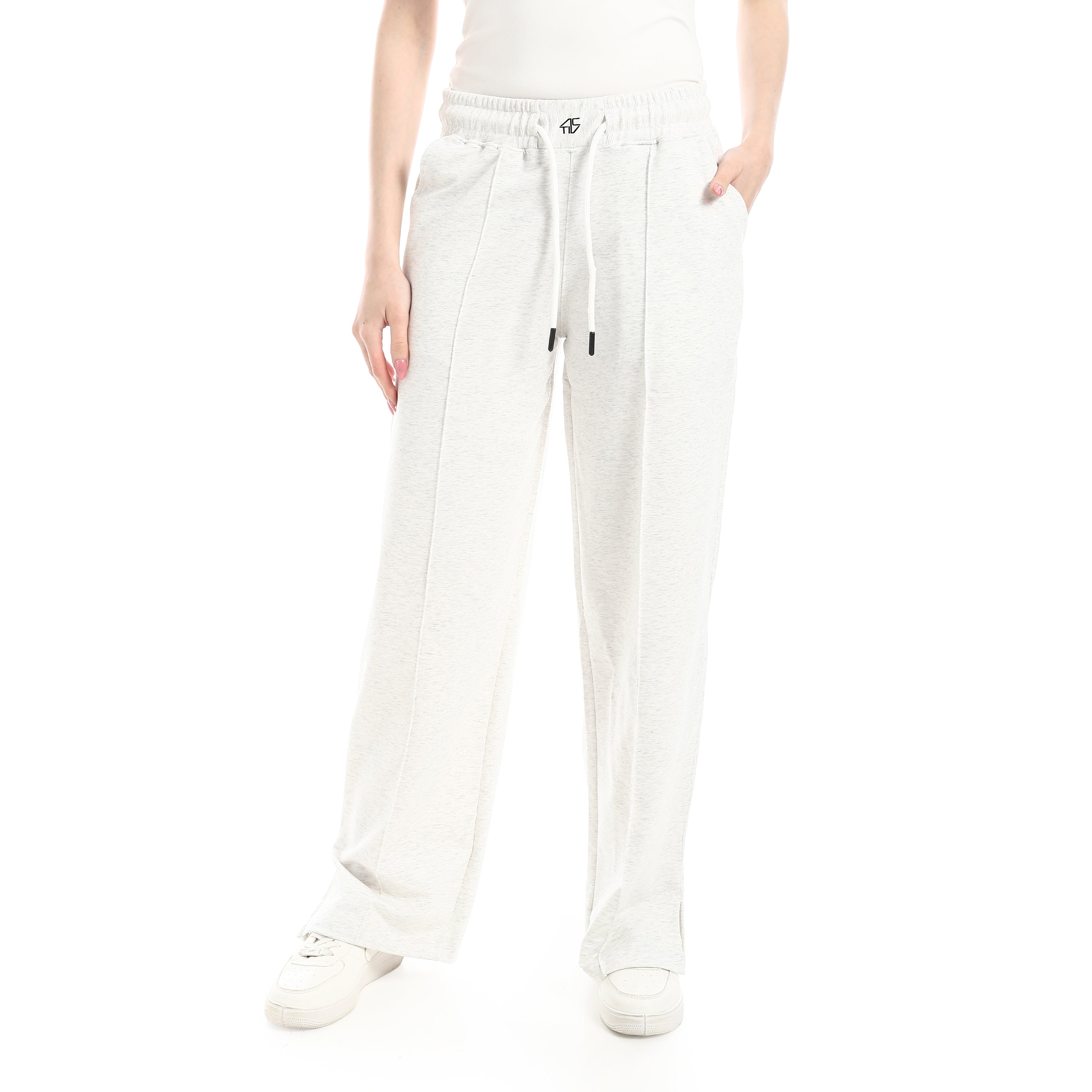 بنطلون اكتف حريمي وايد ليج - اوف وايت