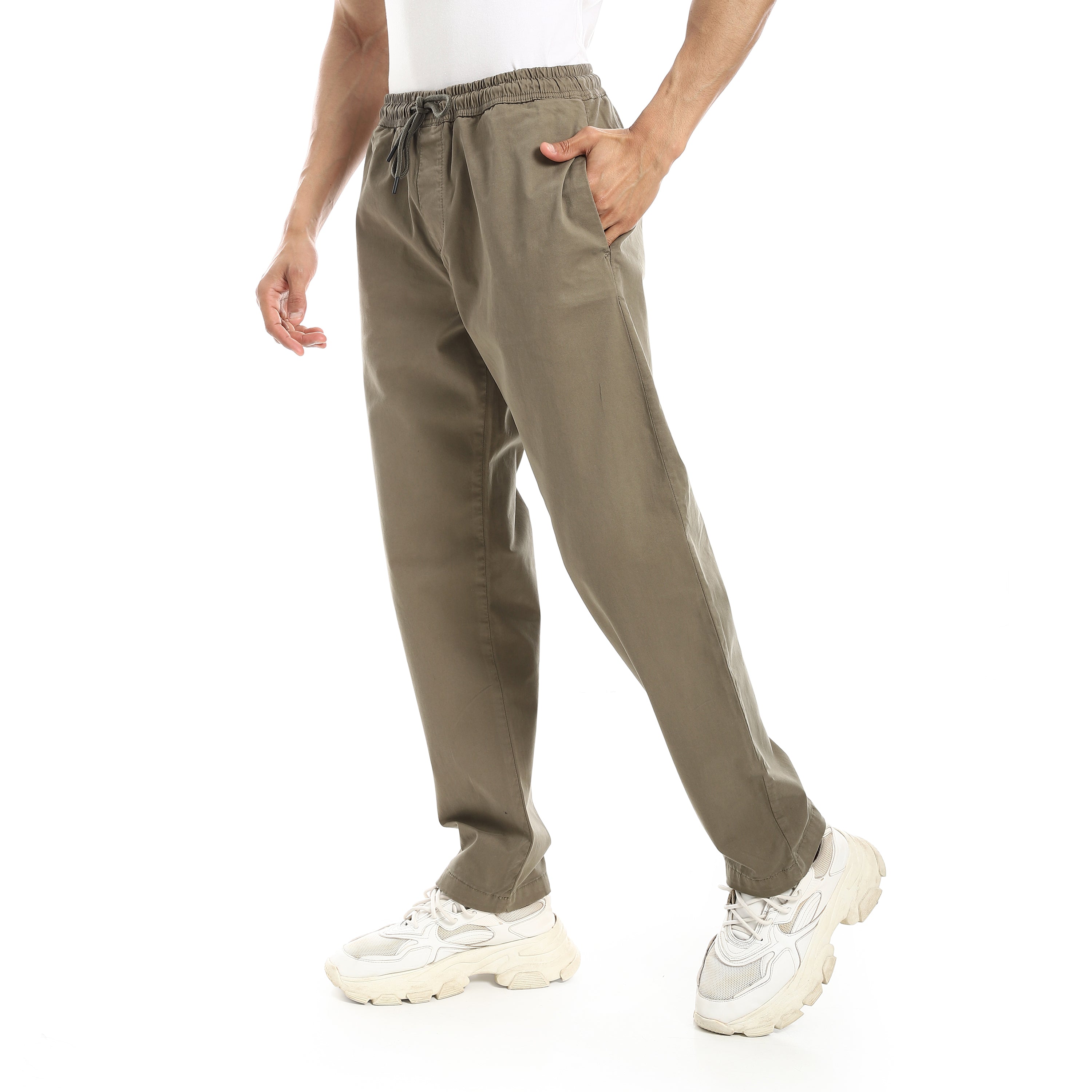 بنطلون شروال اكتف رجالي - زيتي