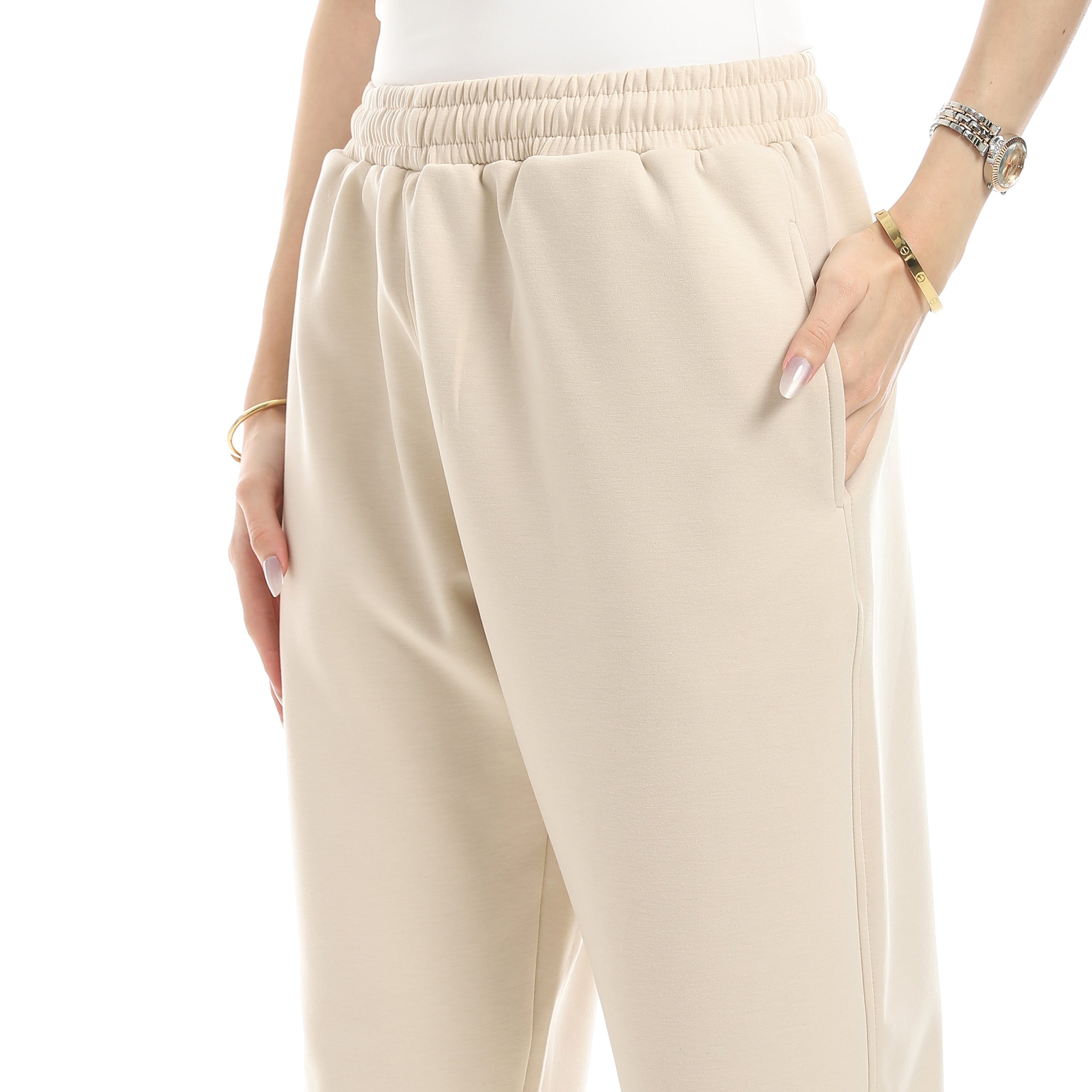 COMFY BASIC OVERSIZED PANTS - BEIGE