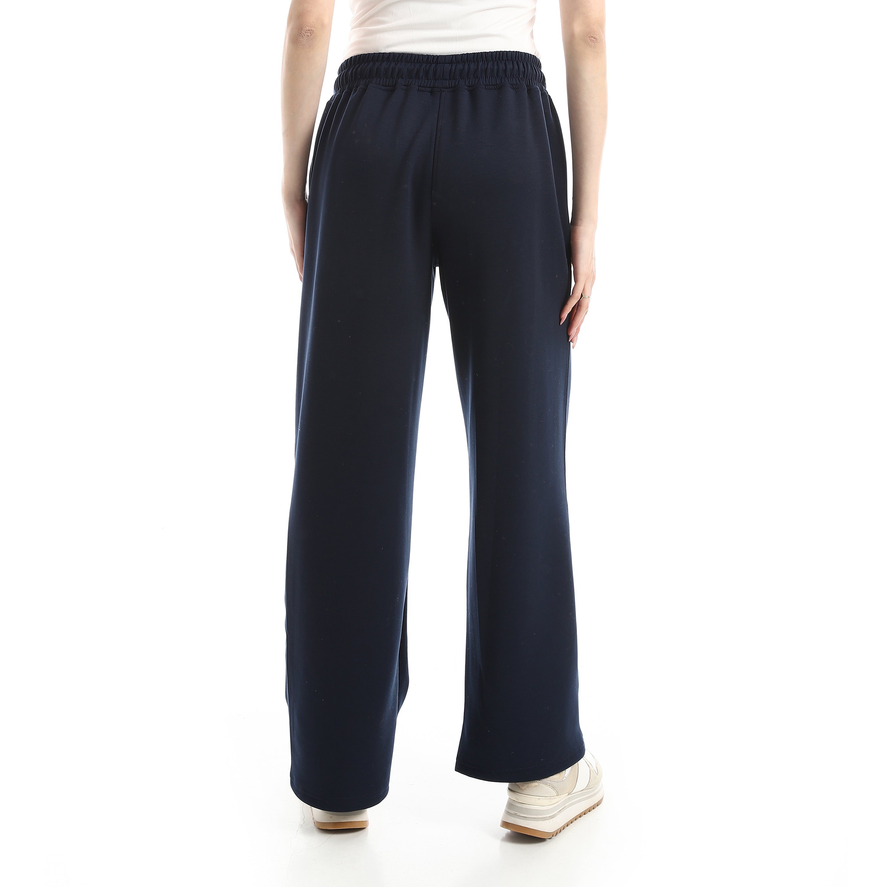SOFT TOUCH WIDE LEG SWEATPANTS - D.BLUE