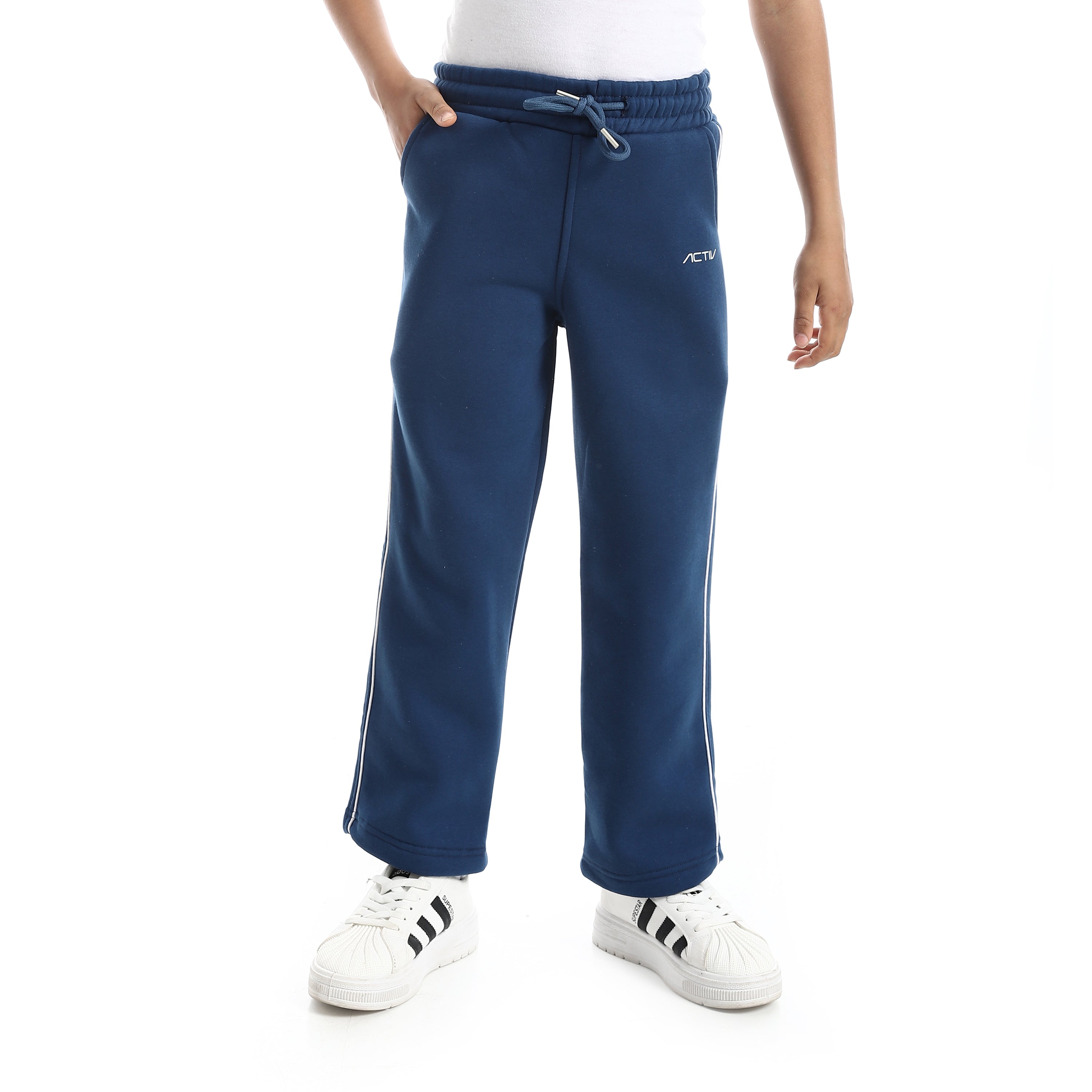 بنطلون اكتف اولادي واسع الارجل - بترولي