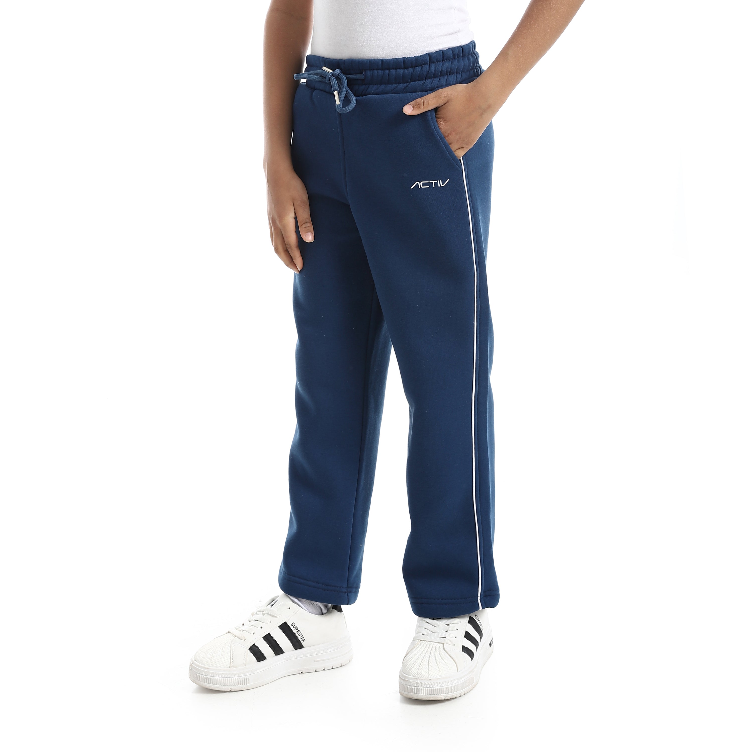 بنطلون اكتف اولادي واسع الارجل - بترولي