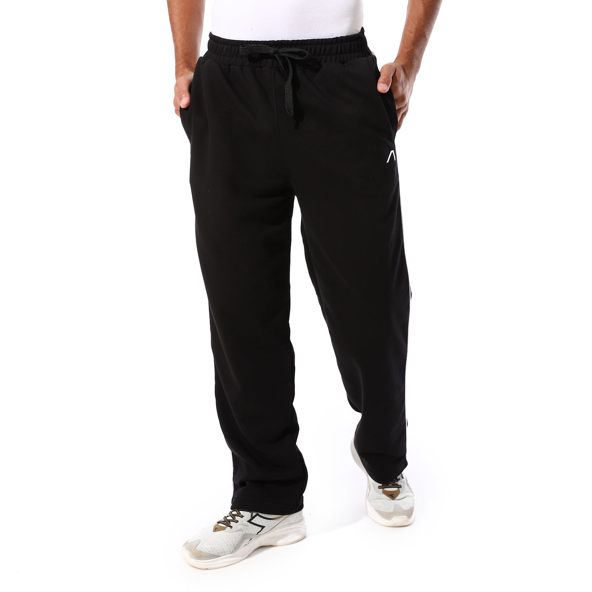 ACTIV SIDE LINES TRACK PANTS - BLACK