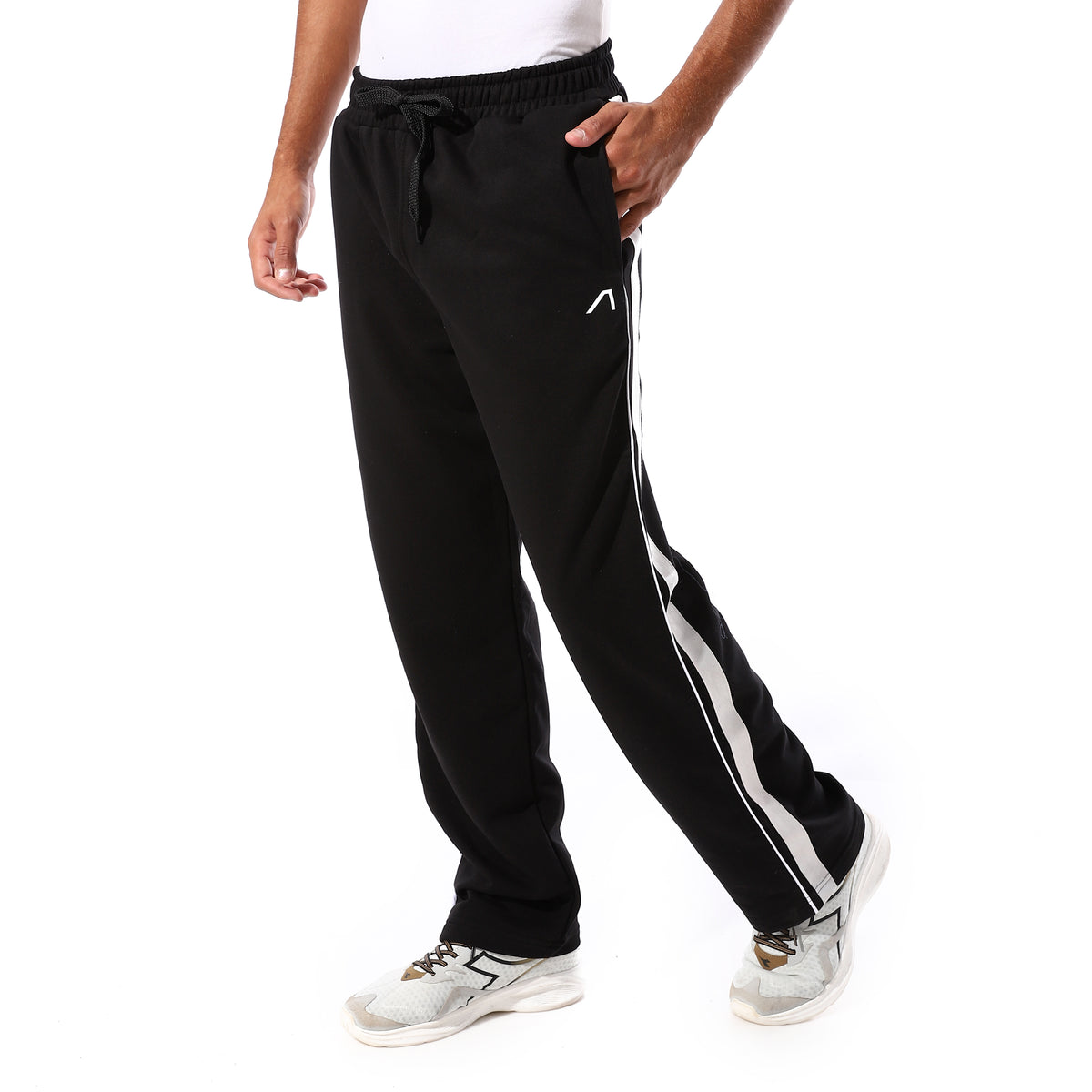 ACTIV SIDE LINES TRACK PANTS - BLACK