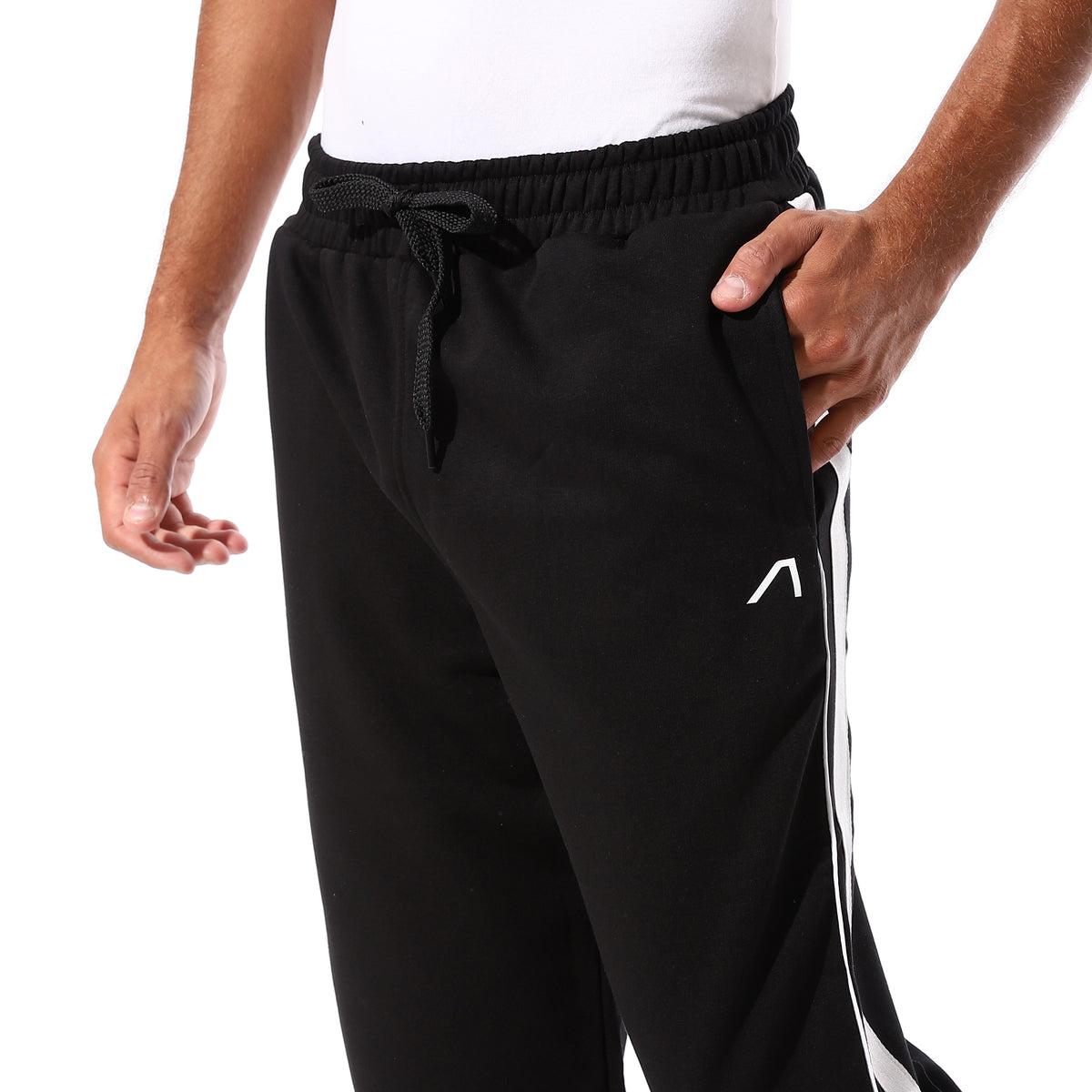ACTIV SIDE LINES TRACK PANTS - BLACK