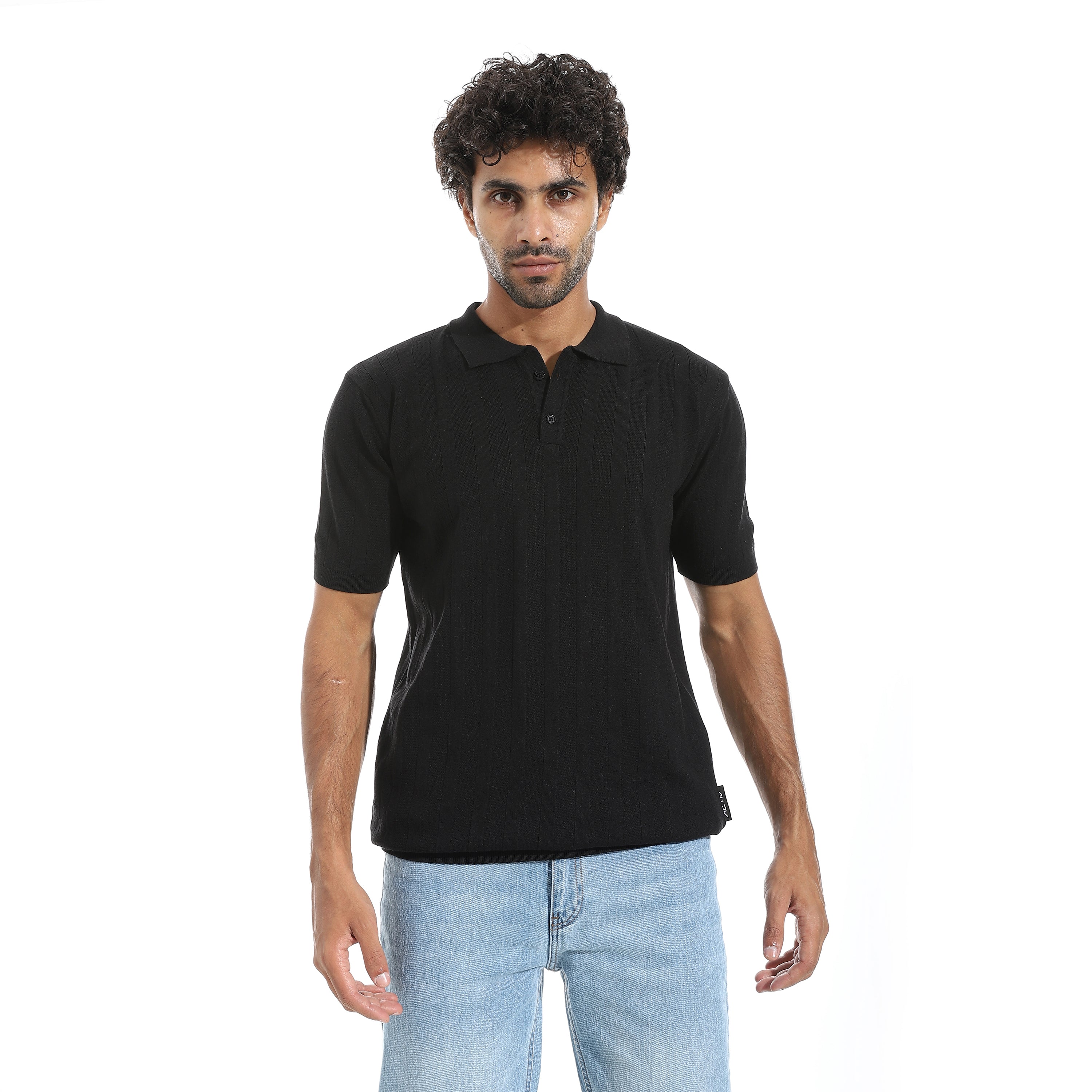 بولو شيرت اكتف رجالي "60% viscose
30%polyester
10%pbt" - اسود