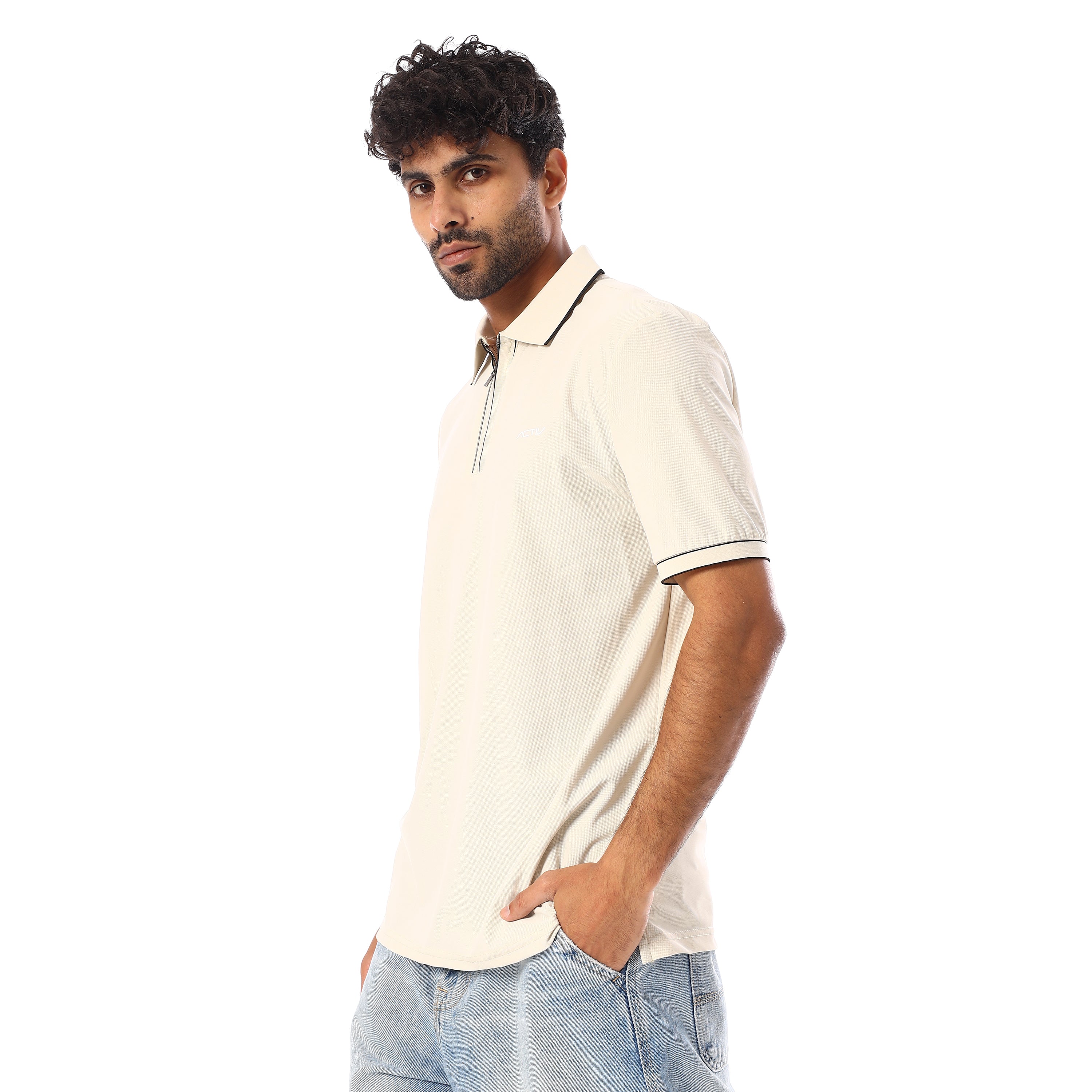 ACTIV MEN'S POLO-SHIRT - BEIGE