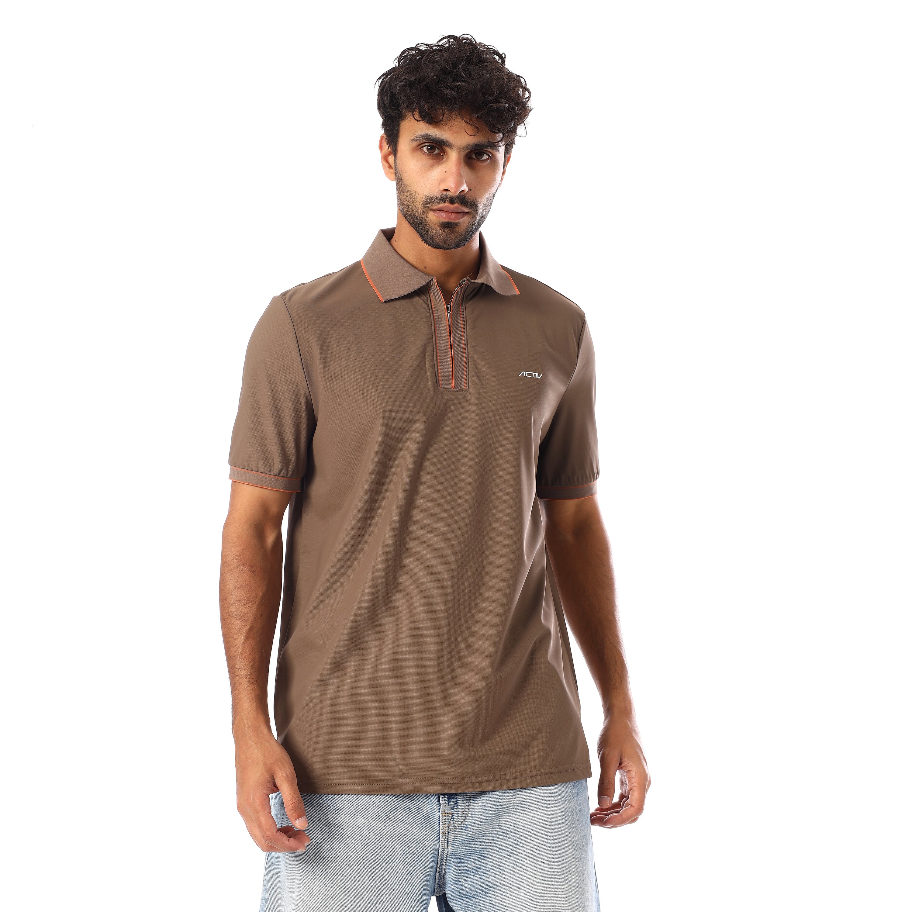 ACTIV MEN'S POLO-SHIRT - BROWN