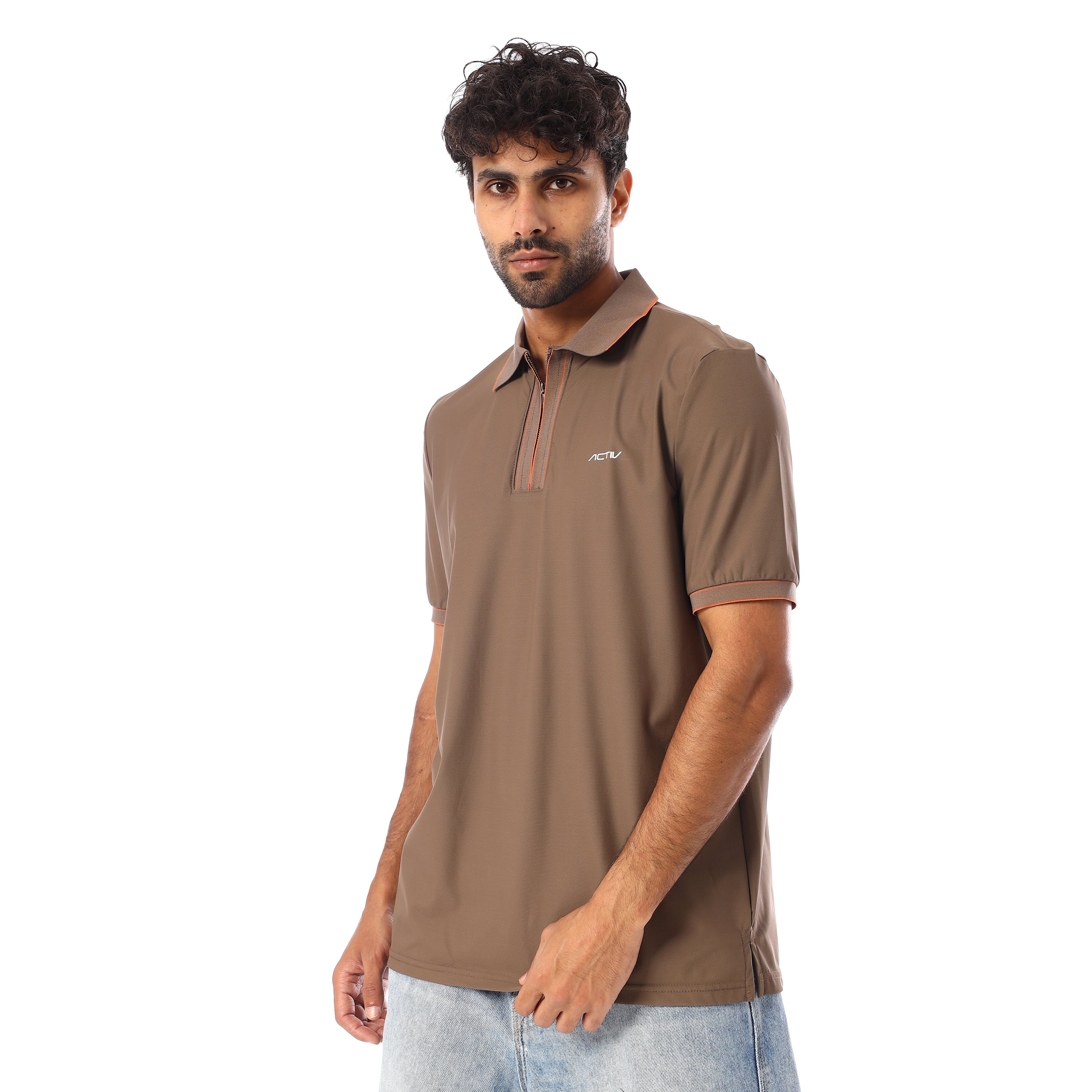 ACTIV MEN'S POLO-SHIRT - BROWN