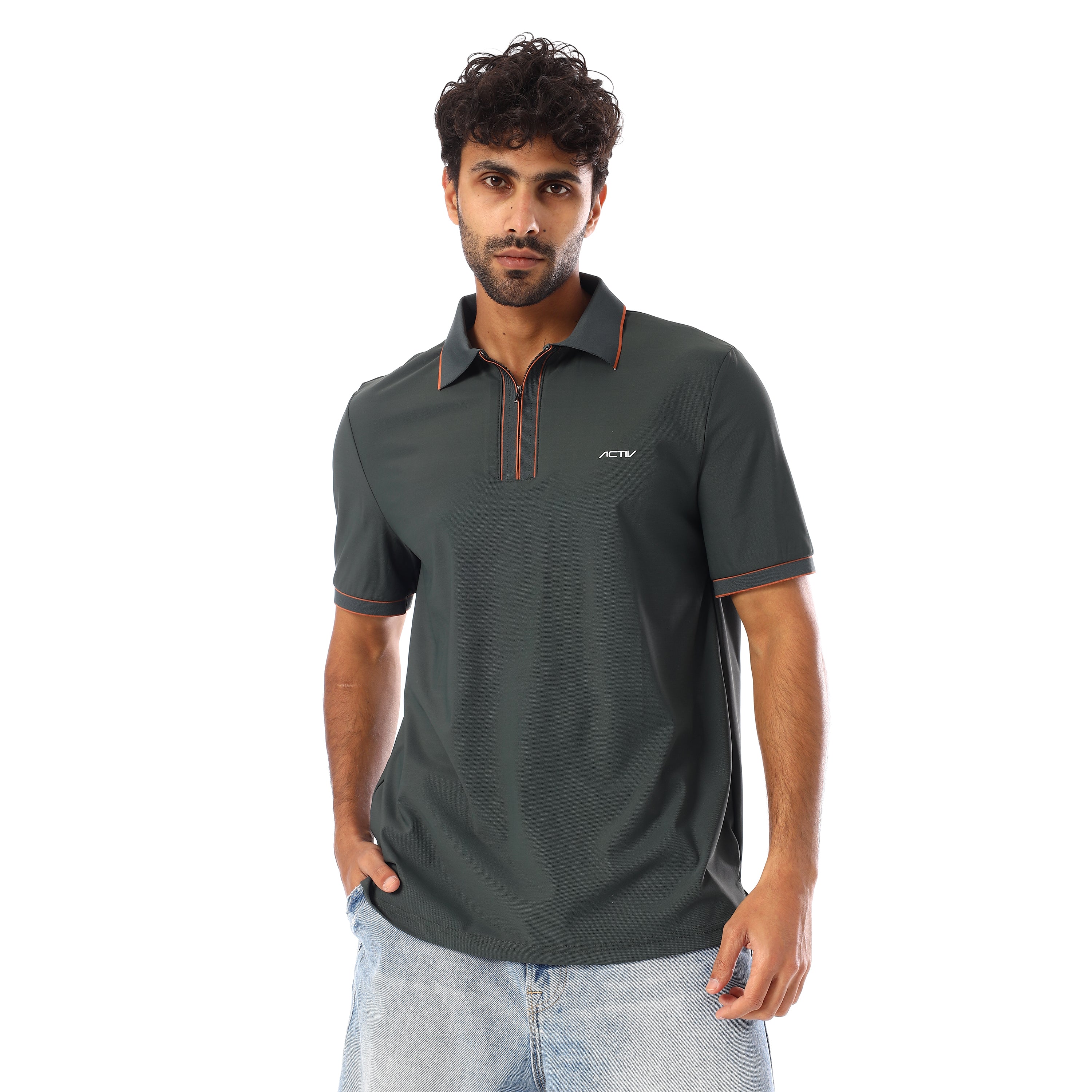 ACTIV MEN'S POLO-SHIRT - D.OLIVE