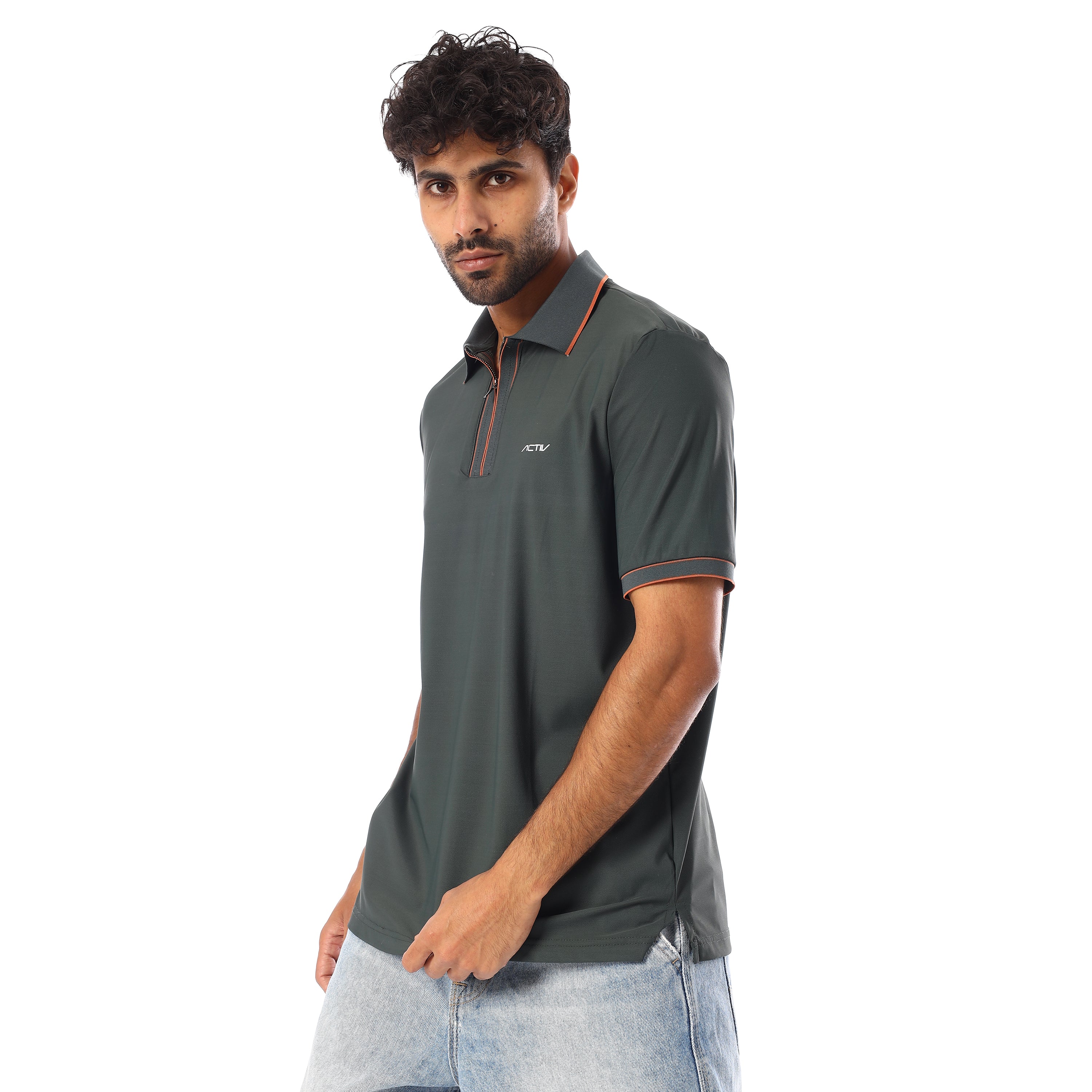 ACTIV MEN'S POLO-SHIRT - D.OLIVE