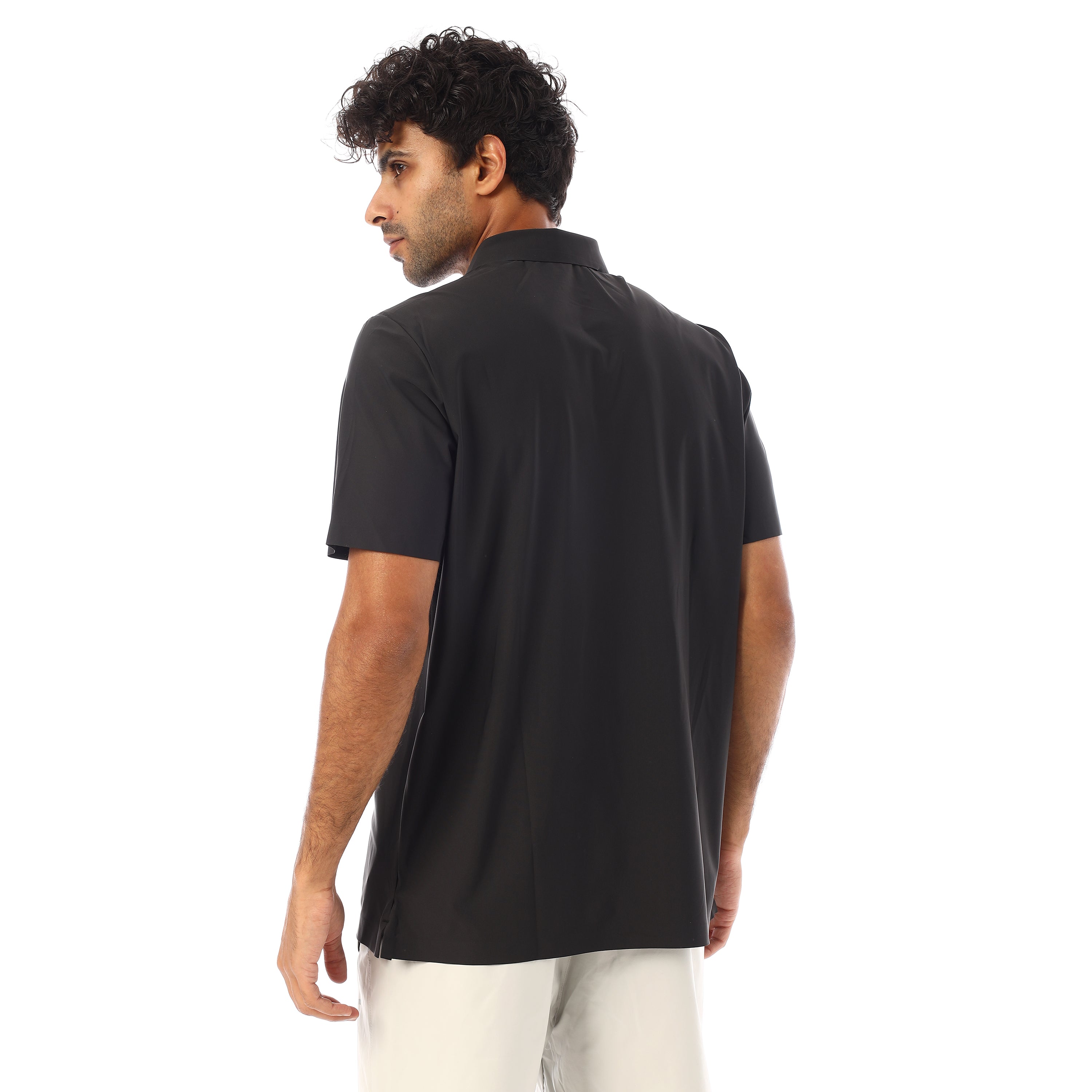 ACTIV MEN SEAMLESS POLO SHIRT - BLACK