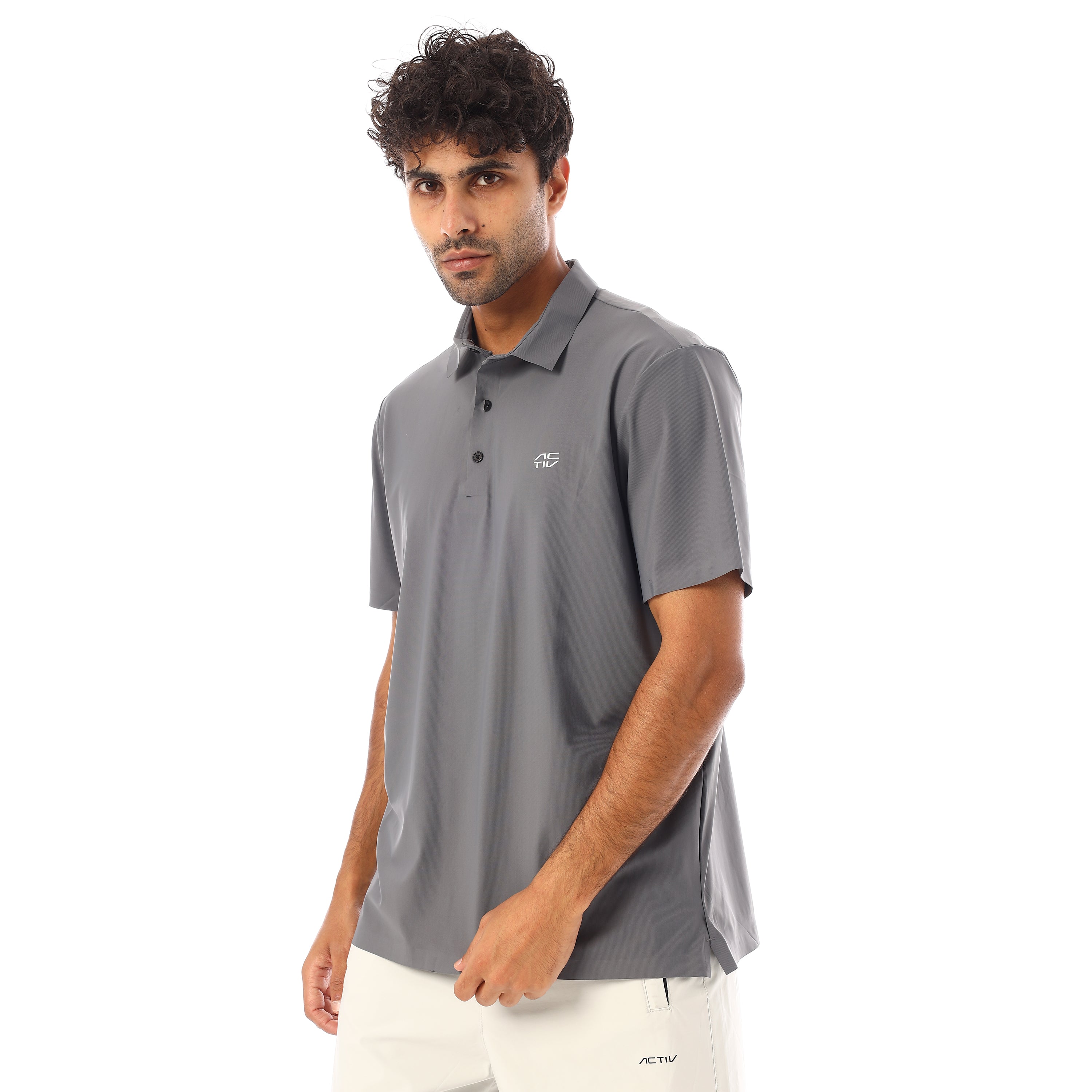 ACTIV MEN SEAMLESS POLO SHIRT - D.GREY