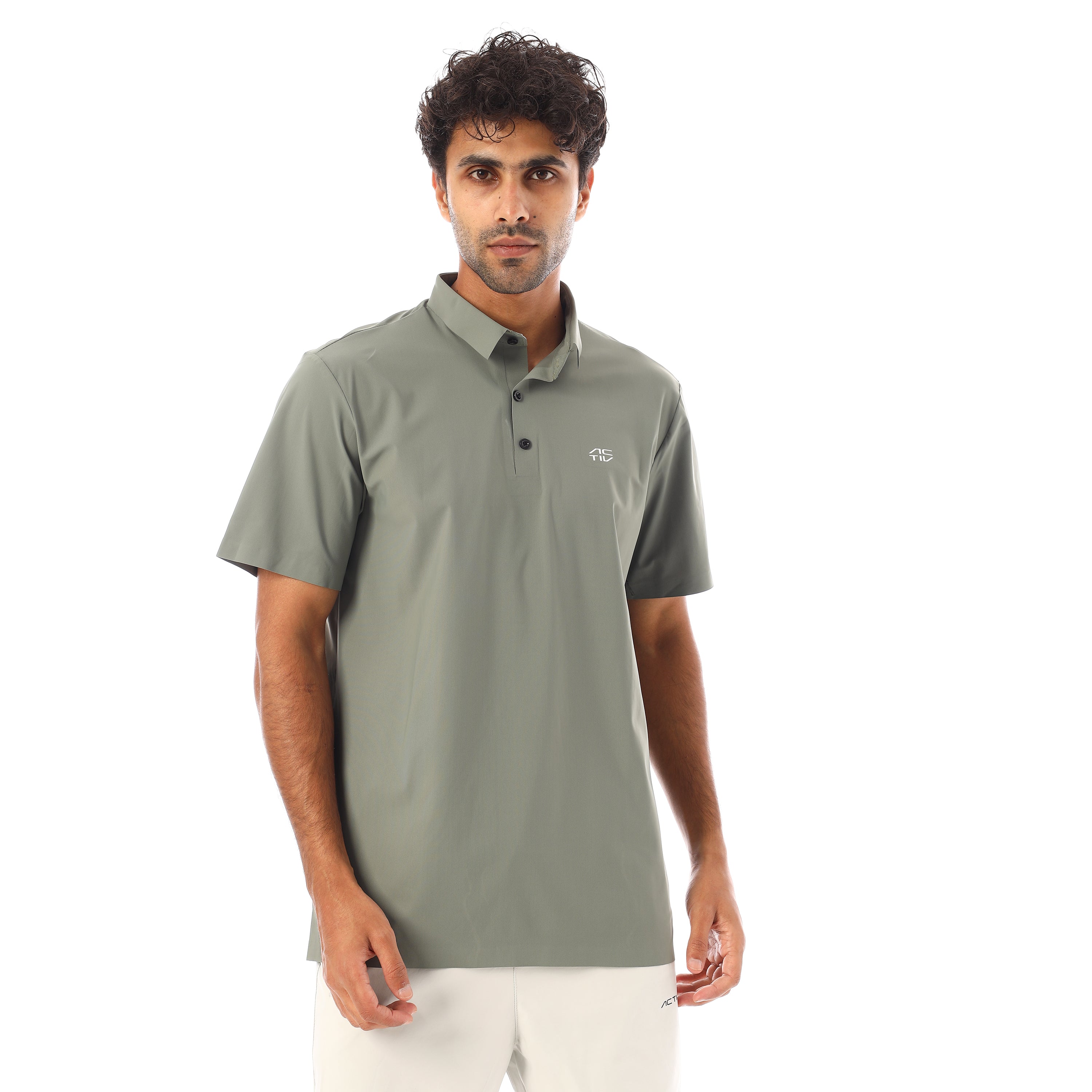 ACTIV MEN SEAMLESS POLO SHIRT - L.OLIVE
