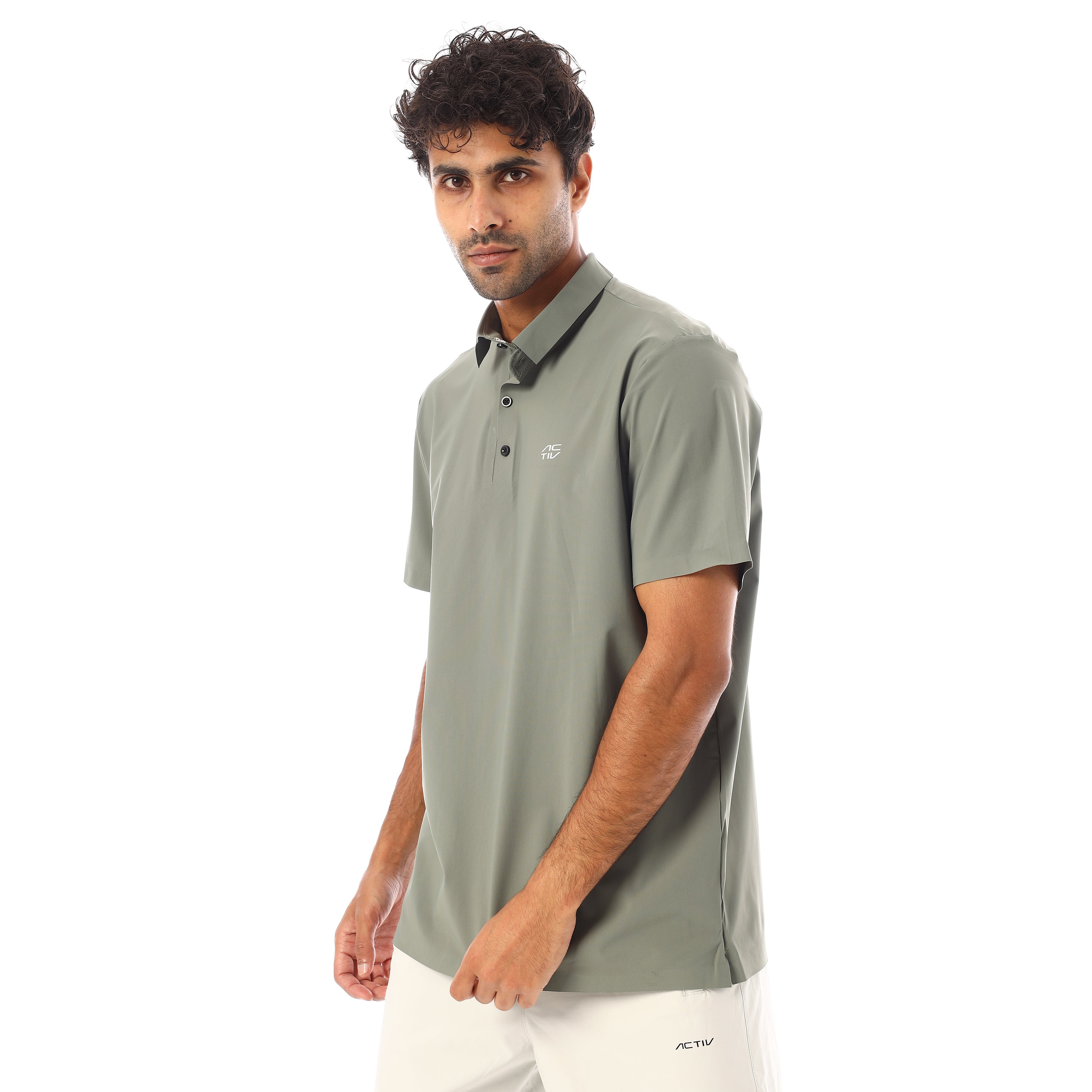 ACTIV MEN SEAMLESS POLO SHIRT - L.OLIVE