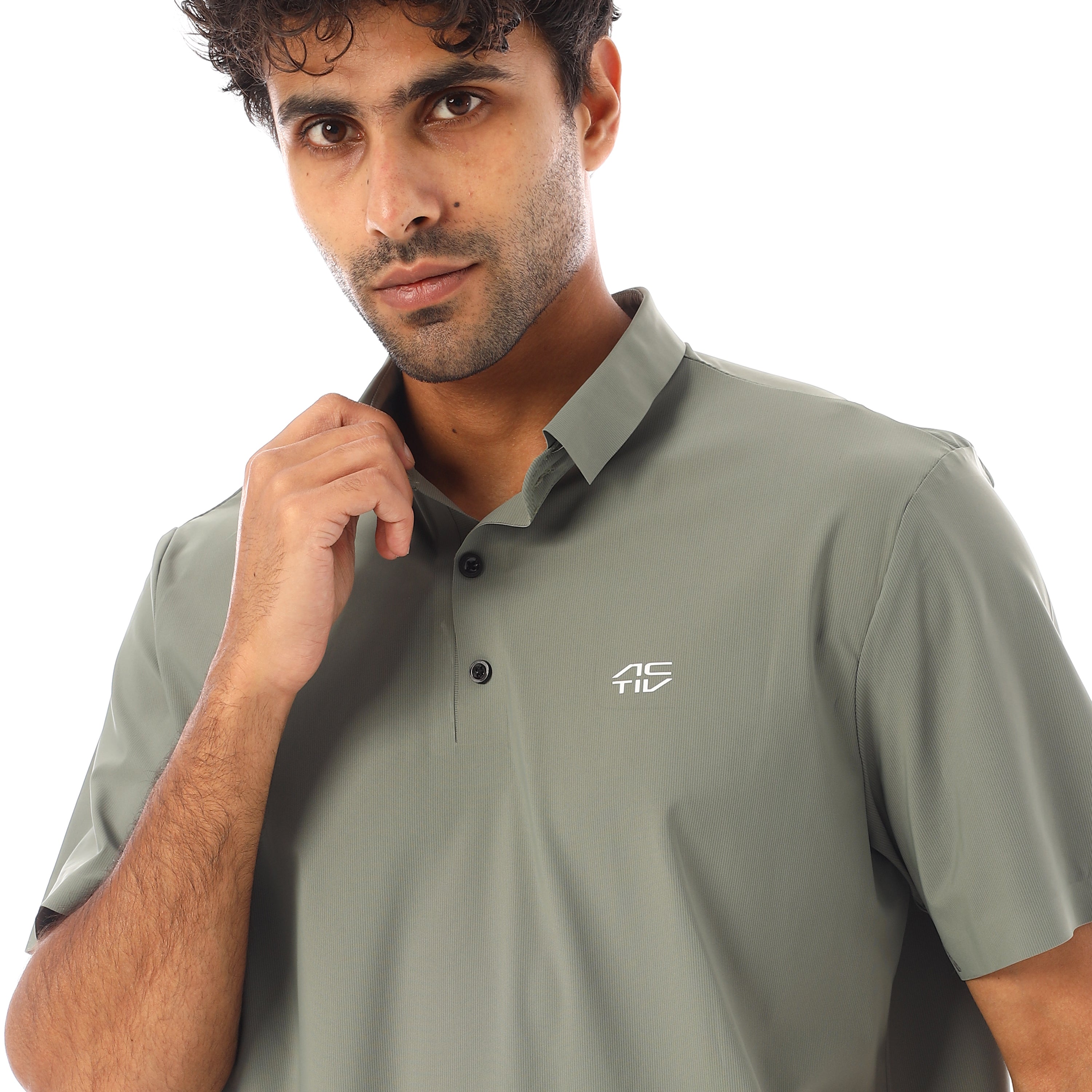 ACTIV MEN SEAMLESS POLO SHIRT - L.OLIVE