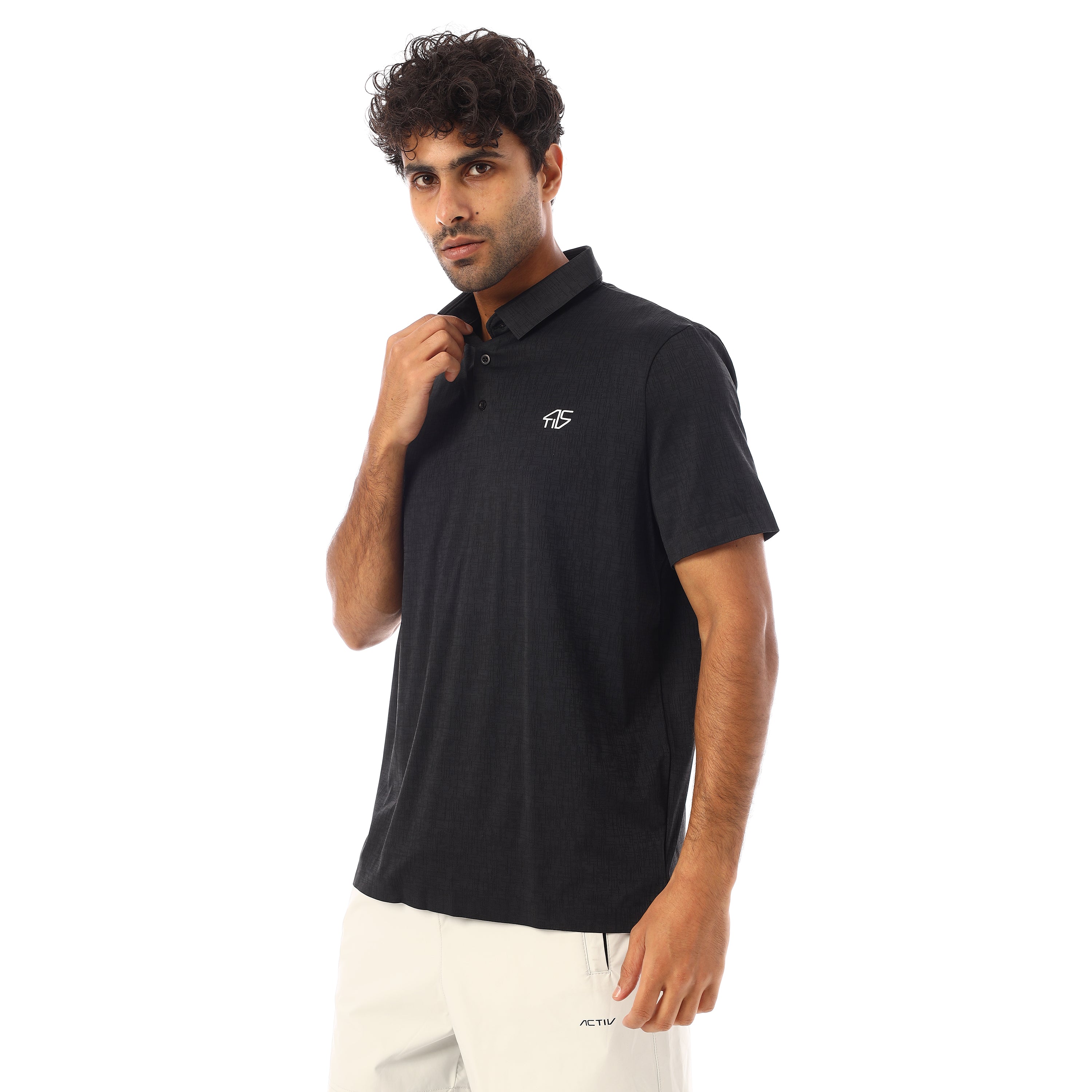 ACTIV MENS SEAMLESS POLO SHIRT - BLACK