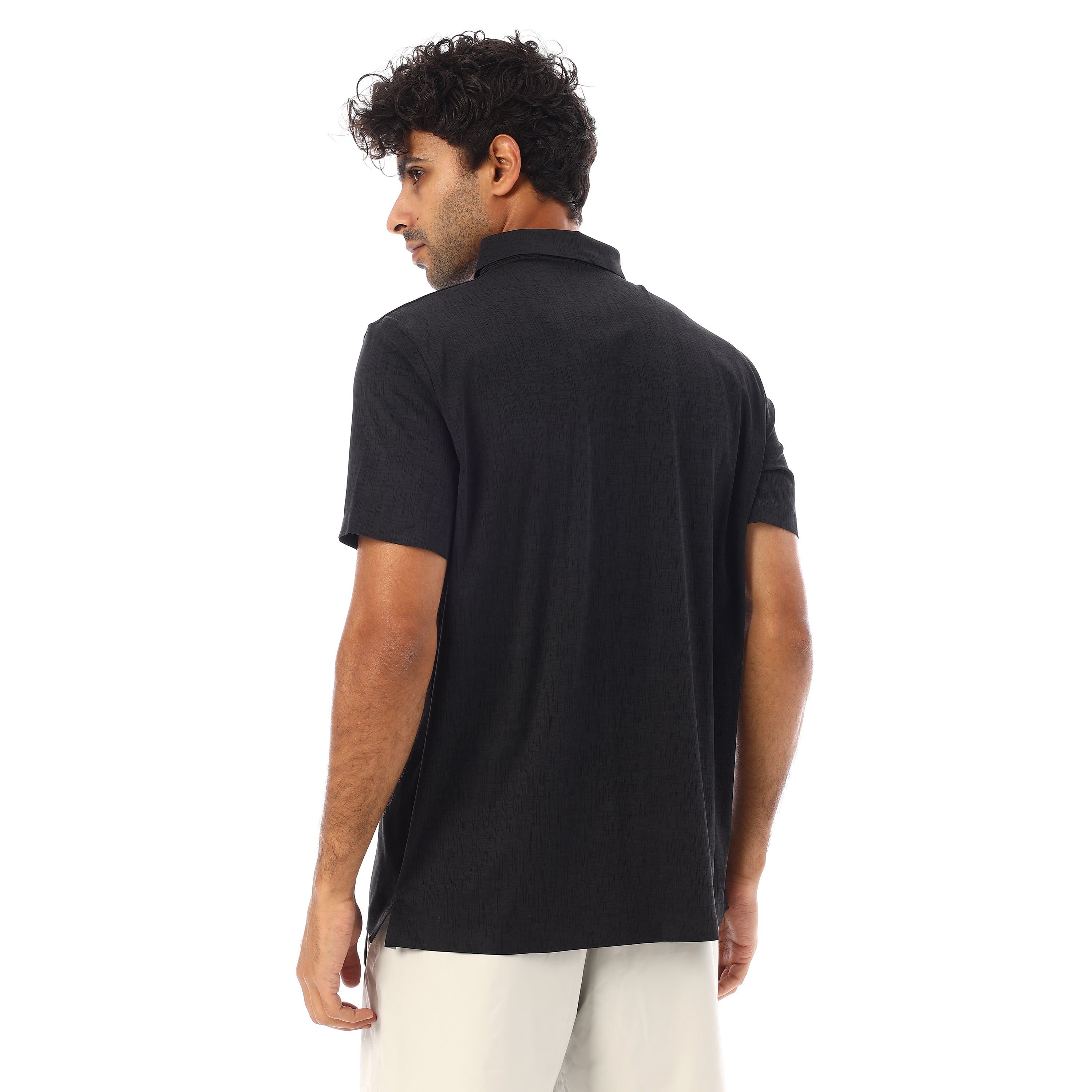 ACTIV MENS SEAMLESS POLO SHIRT - BLACK