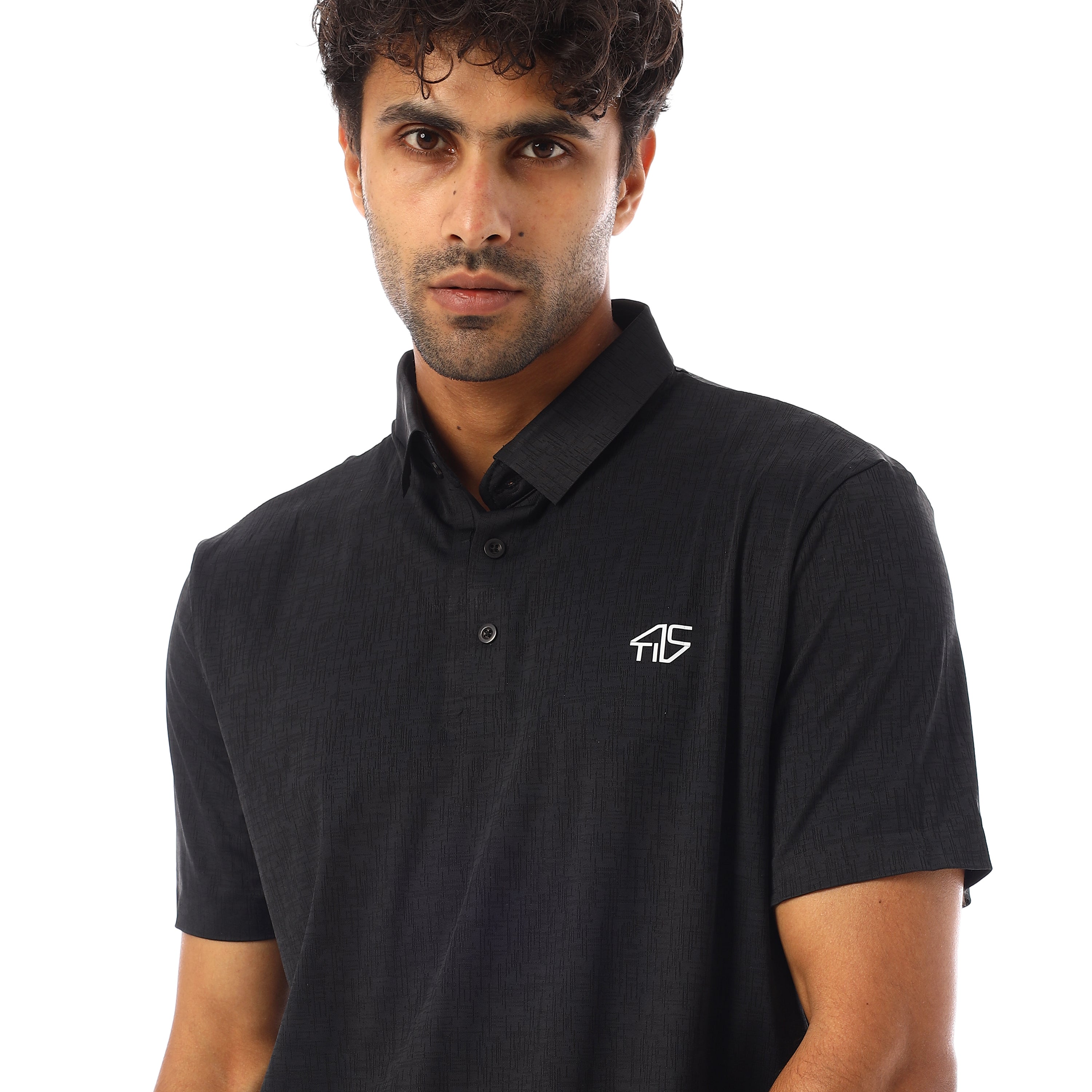 ACTIV MENS SEAMLESS POLO SHIRT - BLACK