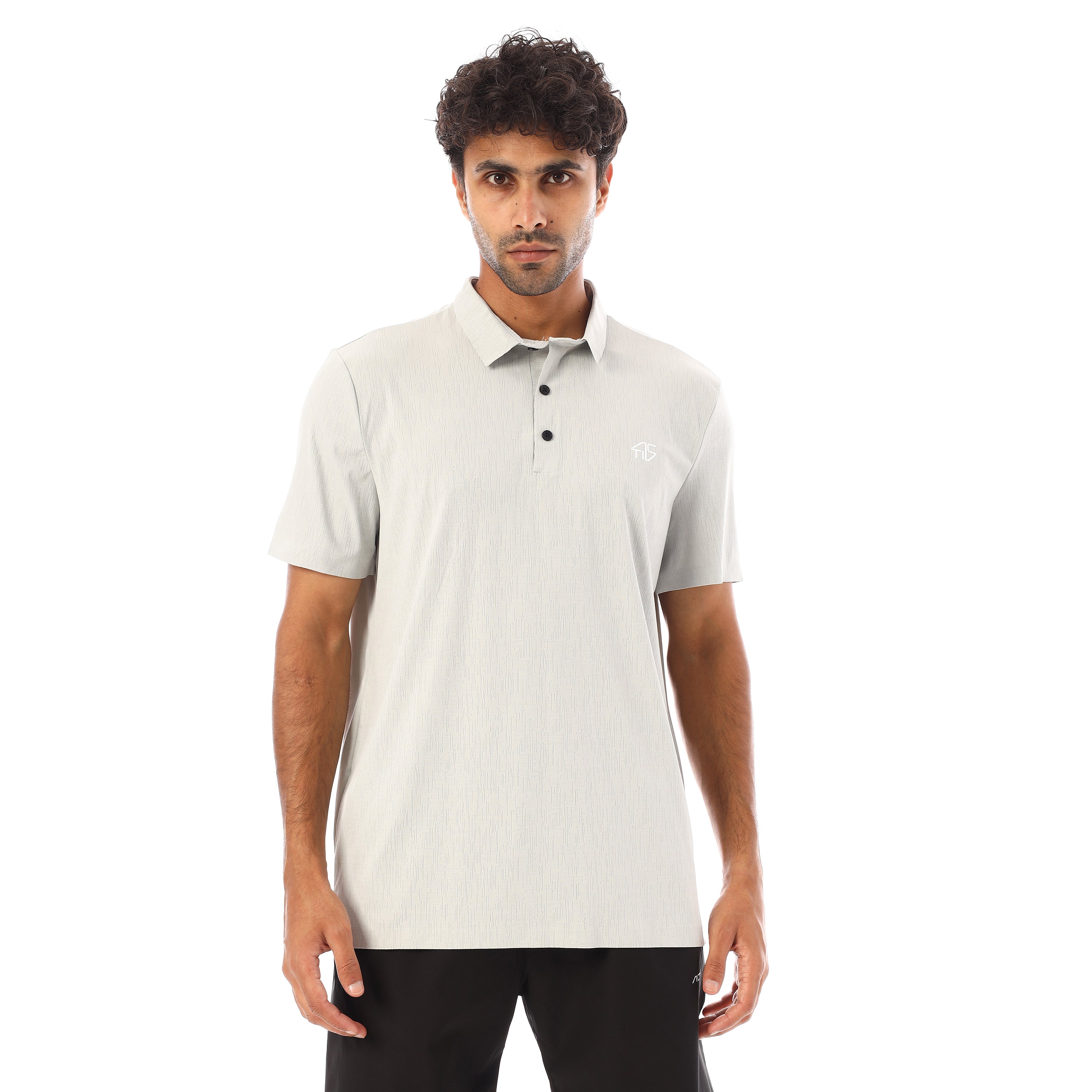 ACTIV MENS SEAMLESS POLO SHIRT - L.GREY