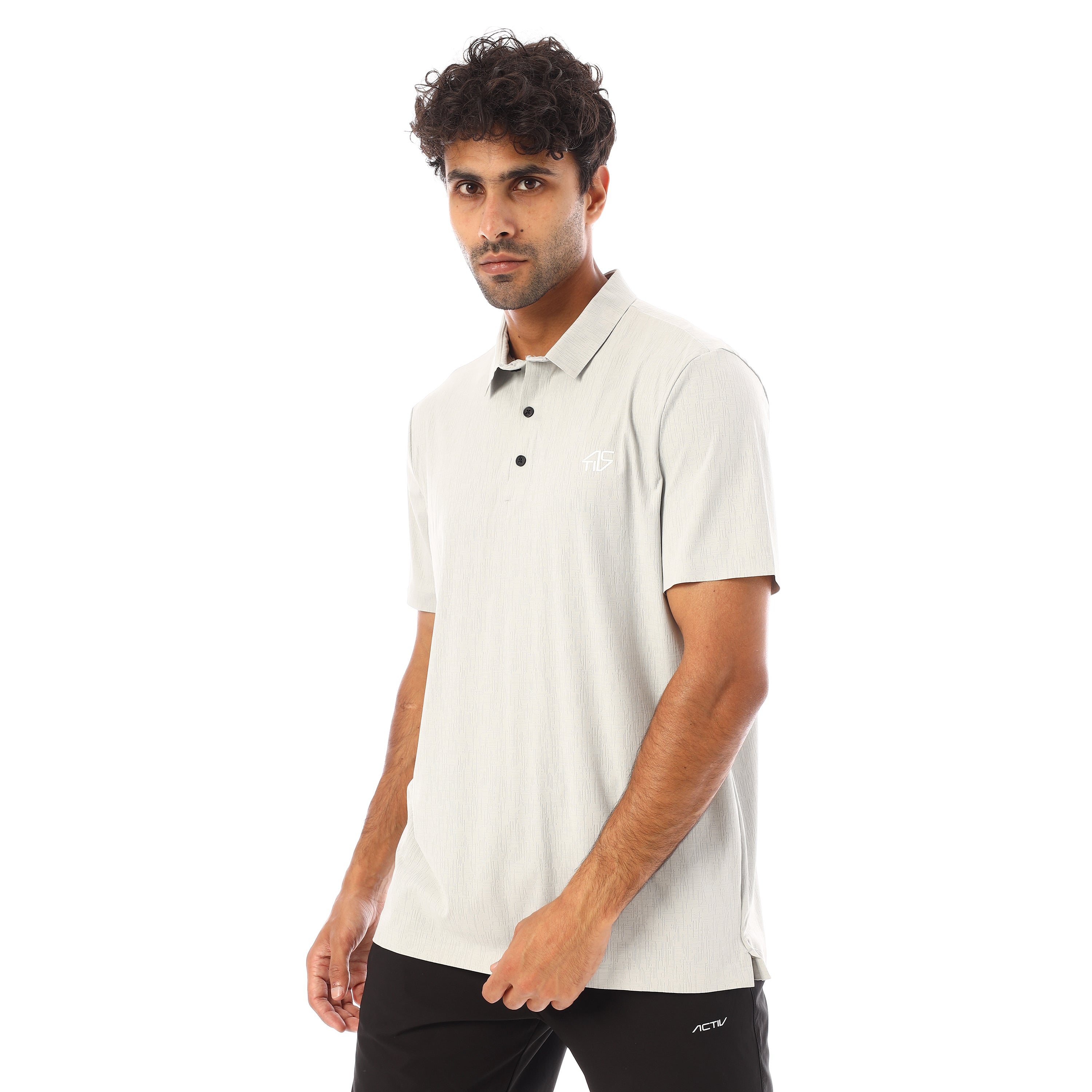 ACTIV MENS SEAMLESS POLO SHIRT - L.GREY