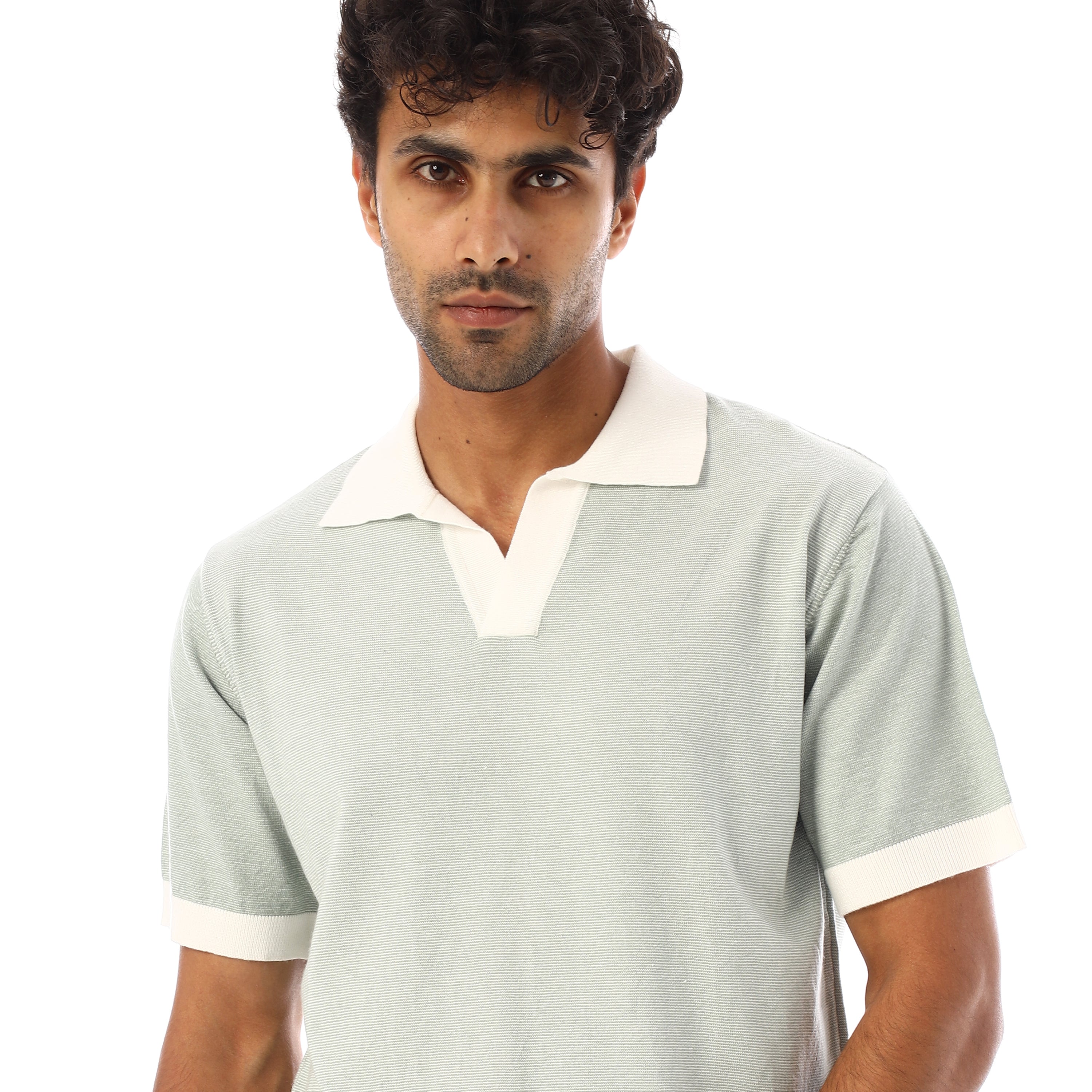 FINE-KNIT COTTON POLO-SHIRT - MINT