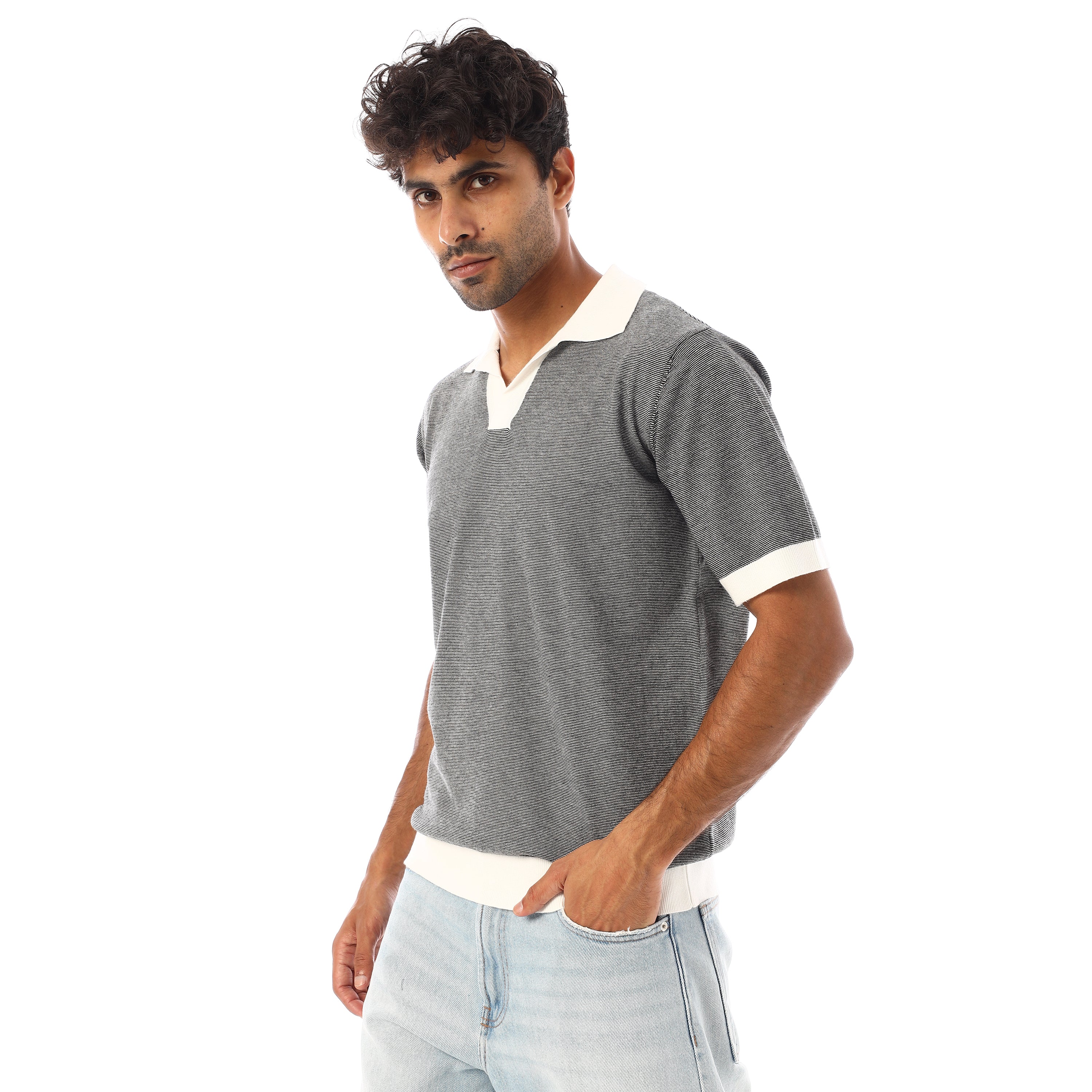 FINE-KNIT COTTON POLO-SHIRT - SUGARY