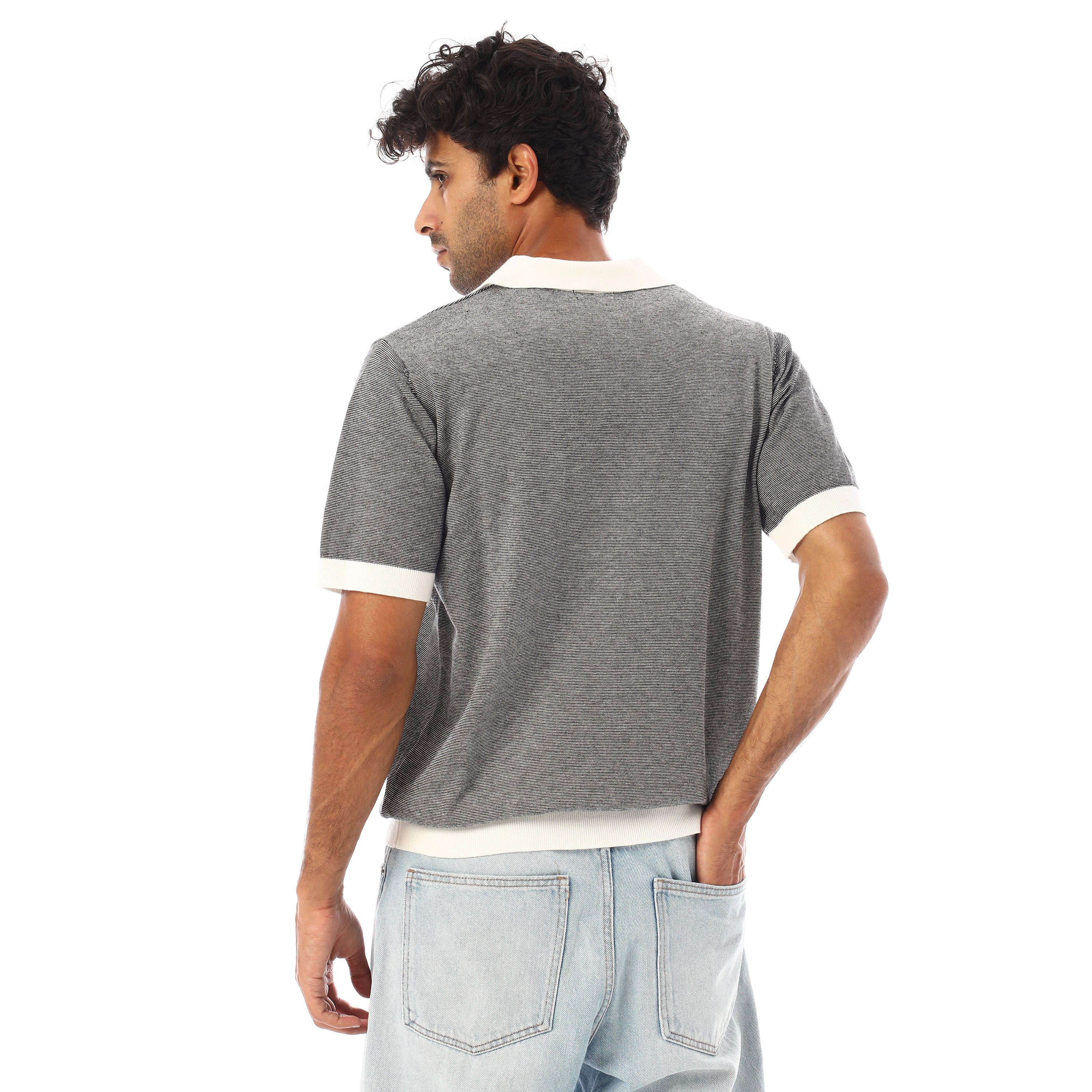 FINE-KNIT COTTON POLO-SHIRT - SUGARY