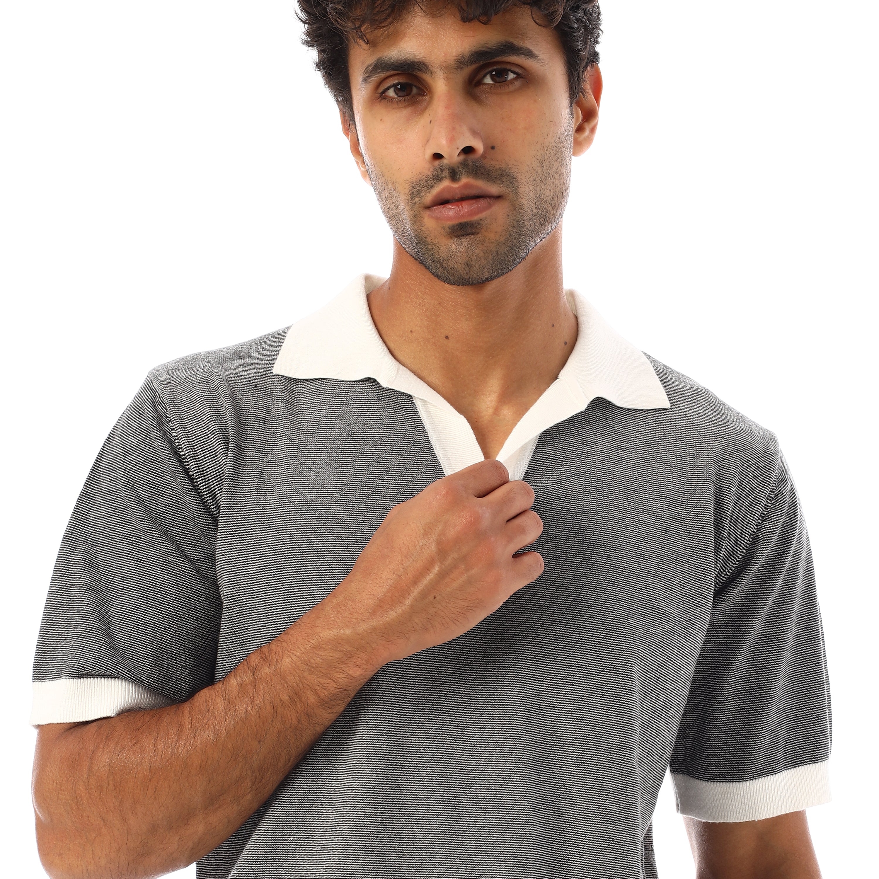 FINE-KNIT COTTON POLO-SHIRT - SUGARY