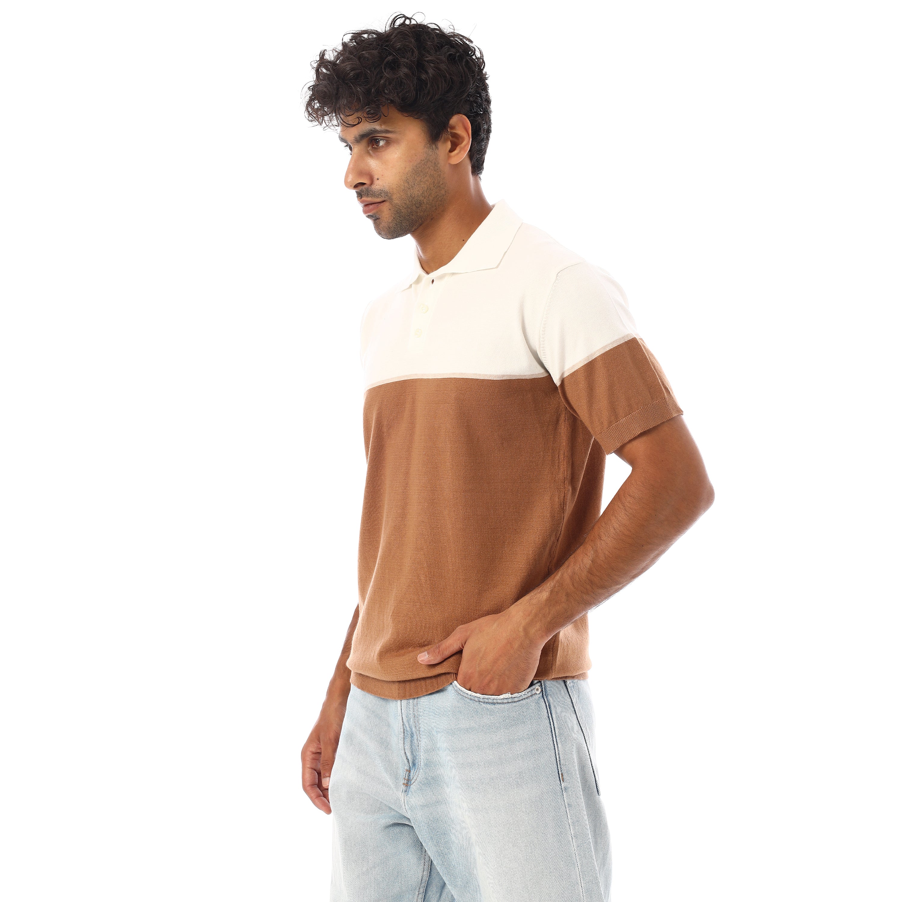 FINE-KNIT COTTON POLO-SHIRT - SUGARY