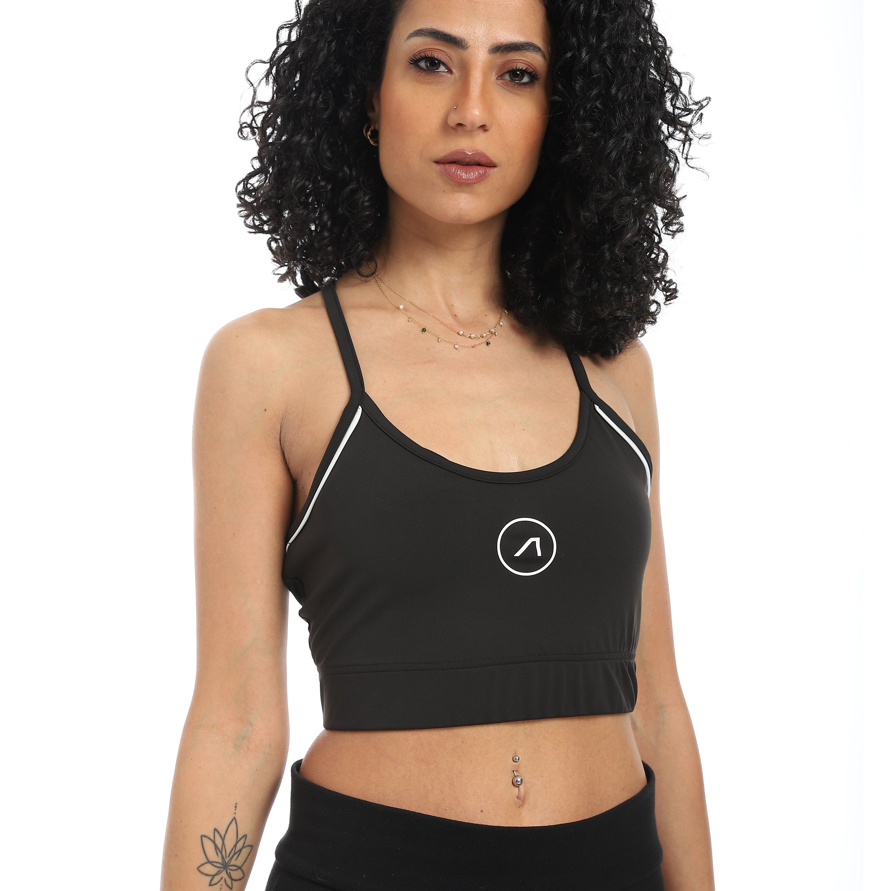 PULSE SCOOP NECK SPORTS BRA - BLACK