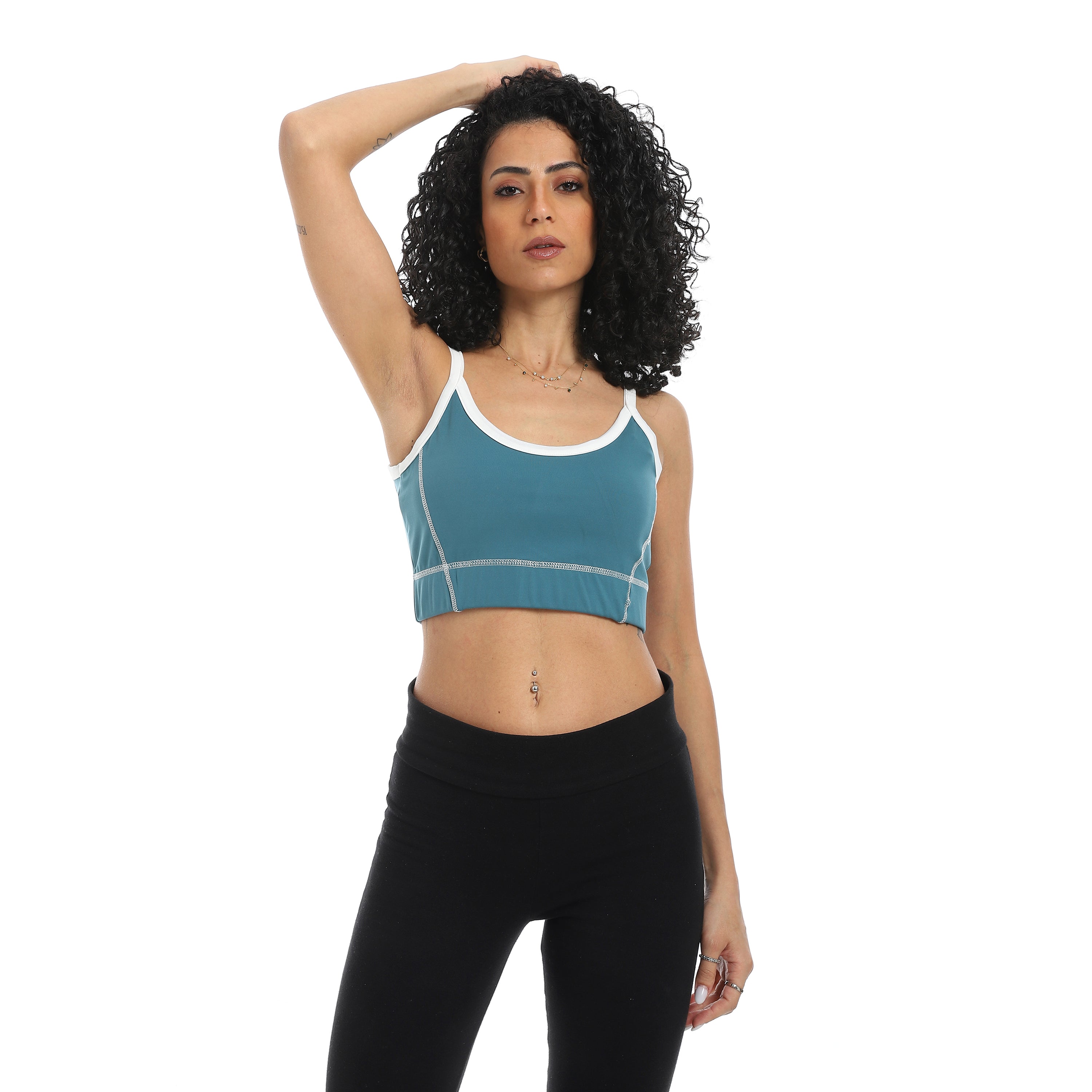 POWER SEAM SPORTS BRA - TEAL GRE