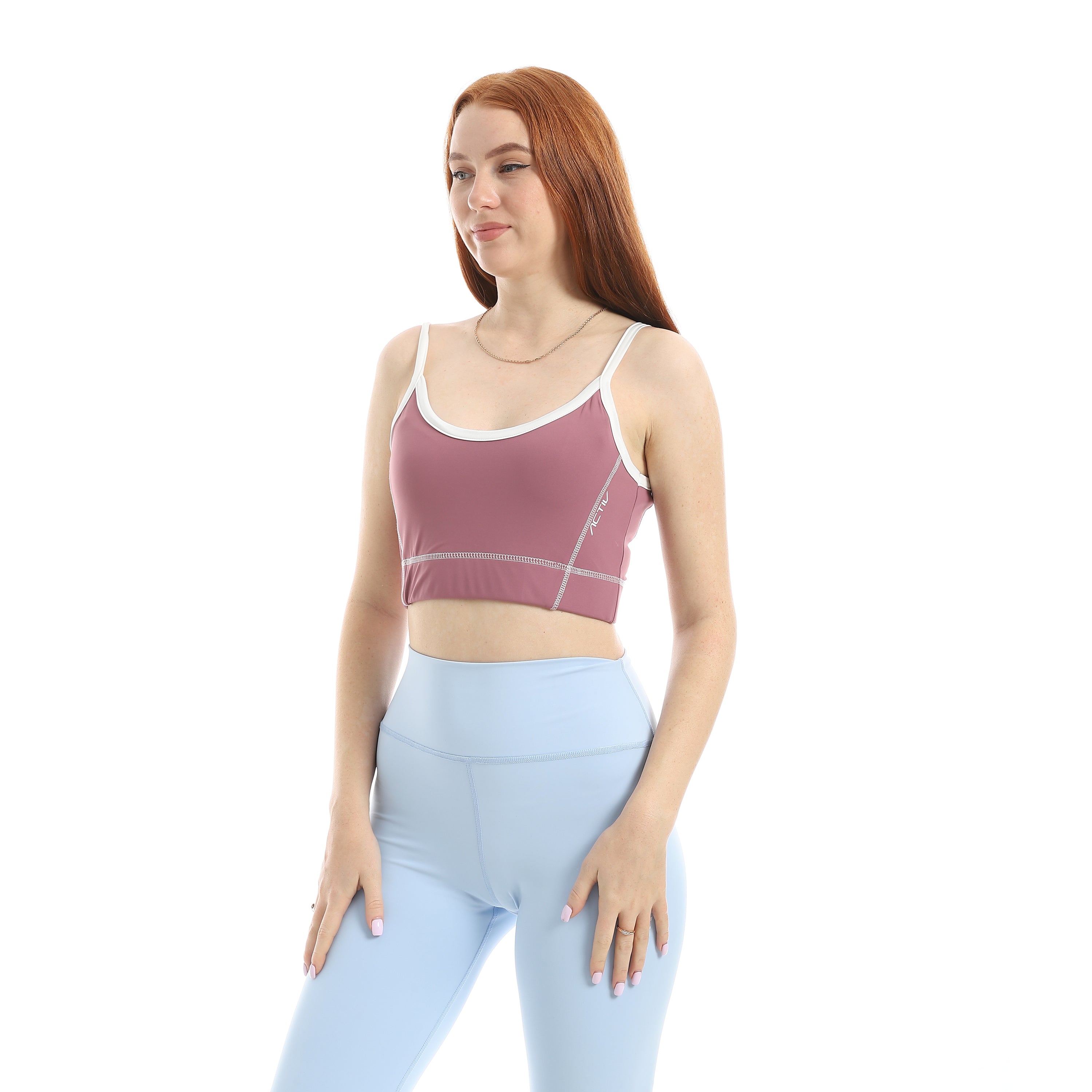 POWER SEAM SPORTS BRA - DUSTY PI
