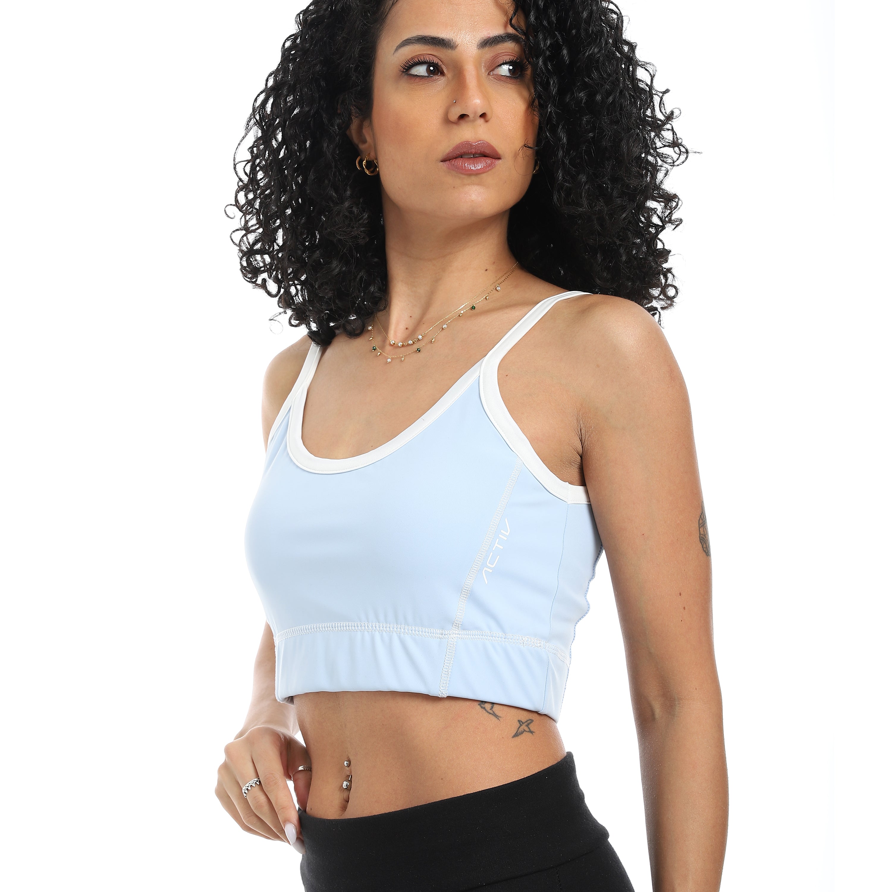 POWER SEAM SPORTS BRA - BABY BLU