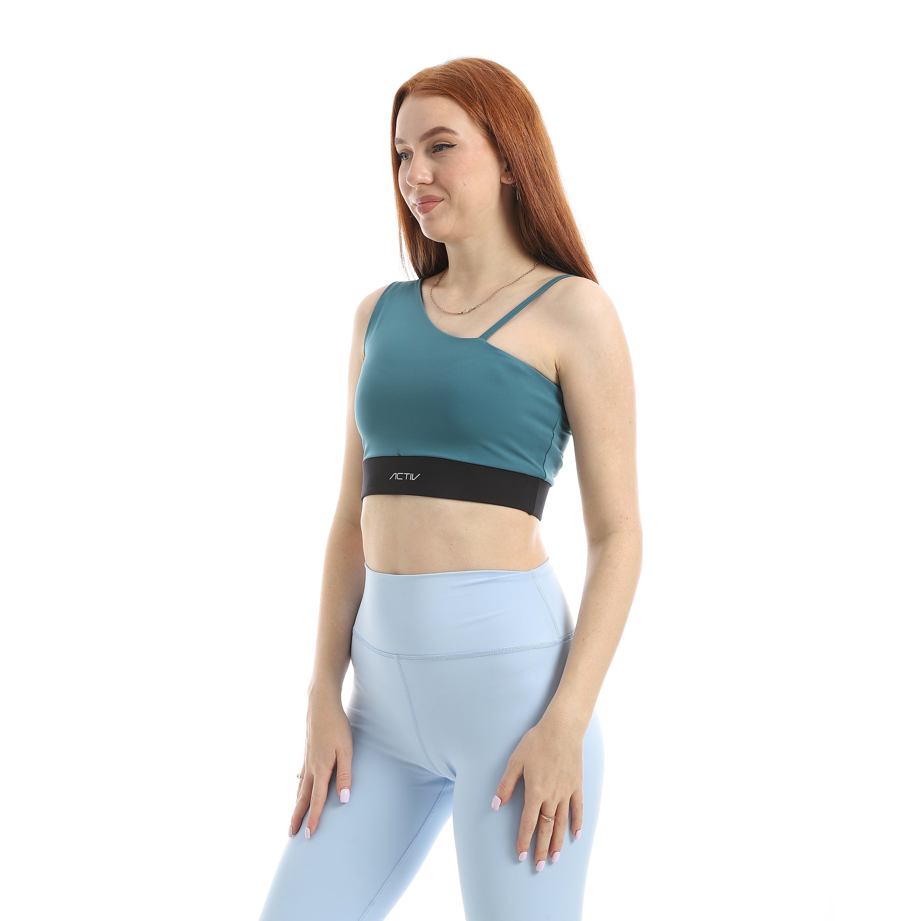 LAYER EASE ONE-SHOULDER BRA - AQUA