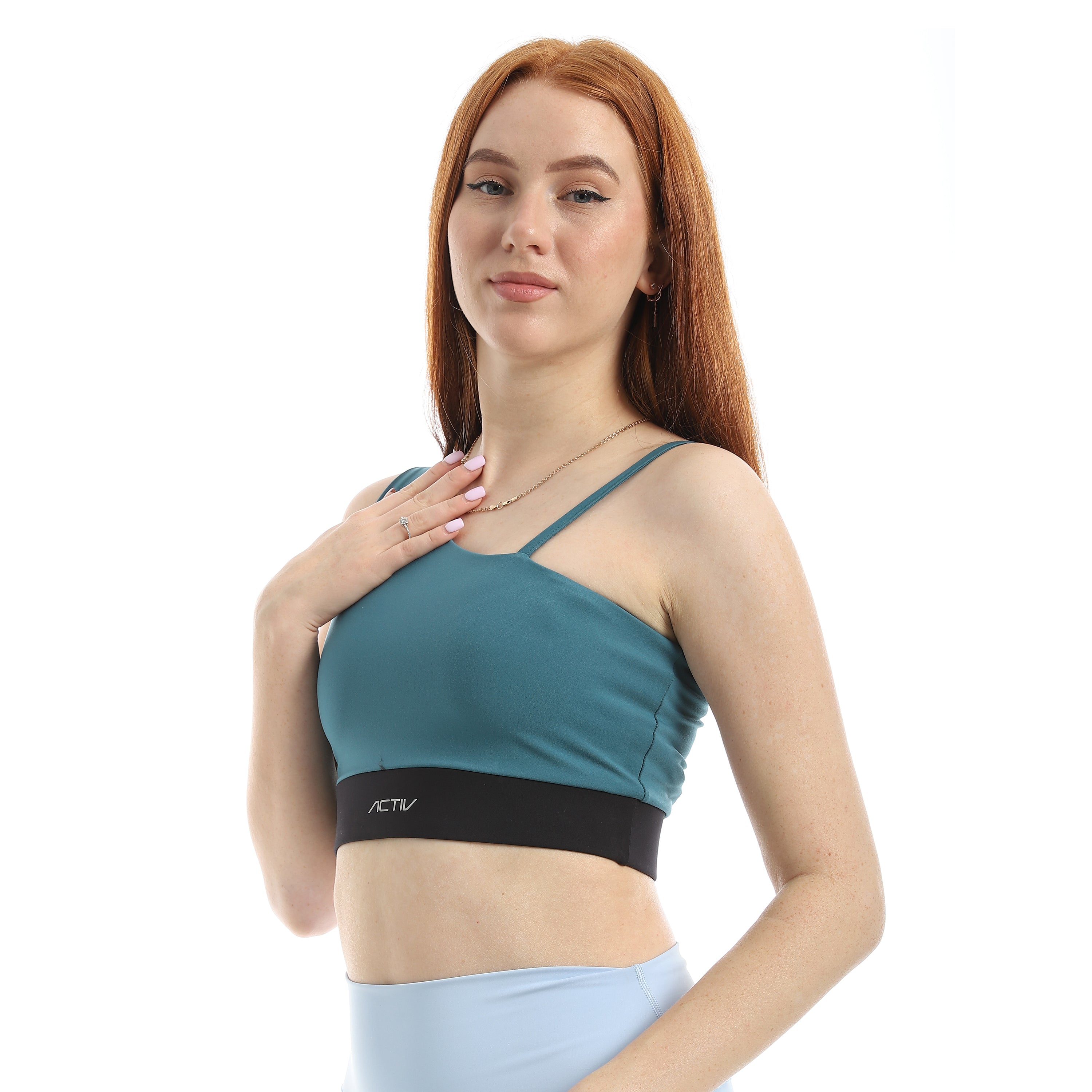 LAYER EASE ONE-SHOULDER BRA - AQUA