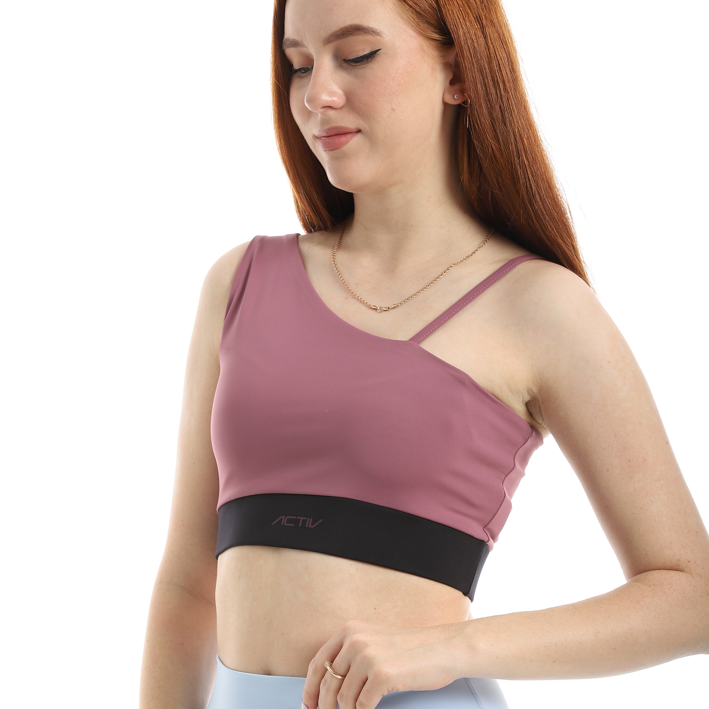LAYER EASE ONE-SHOULDER BRA - CASHMERE