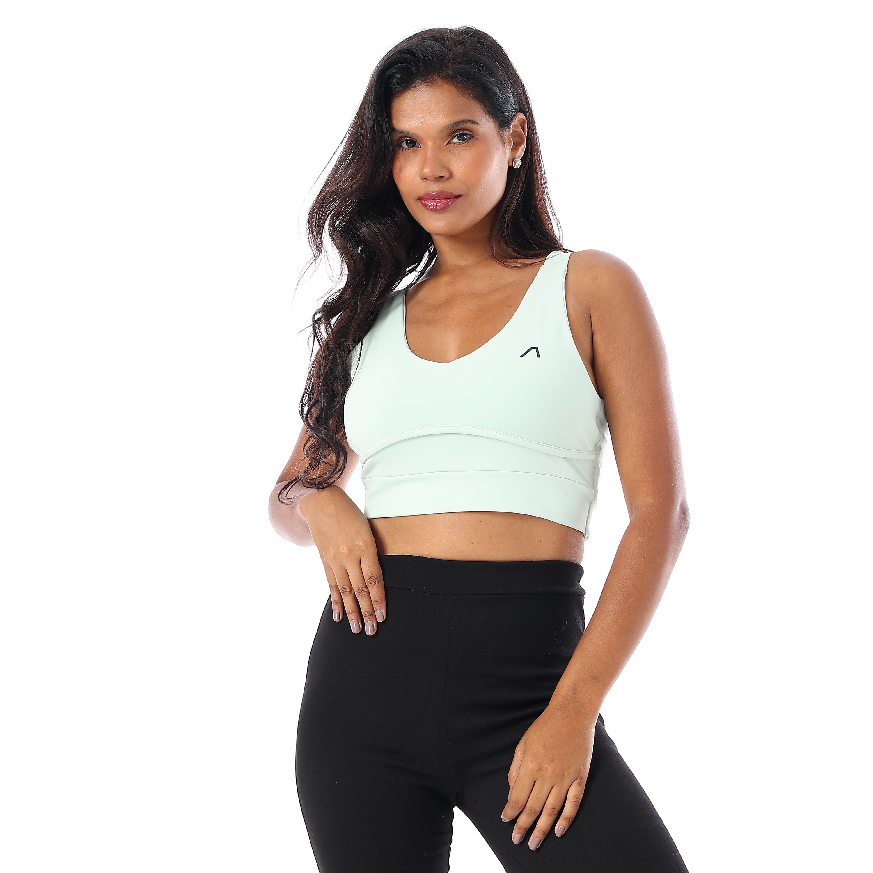 CUTLINES CROSS BACK SPORTS BRA - MINT