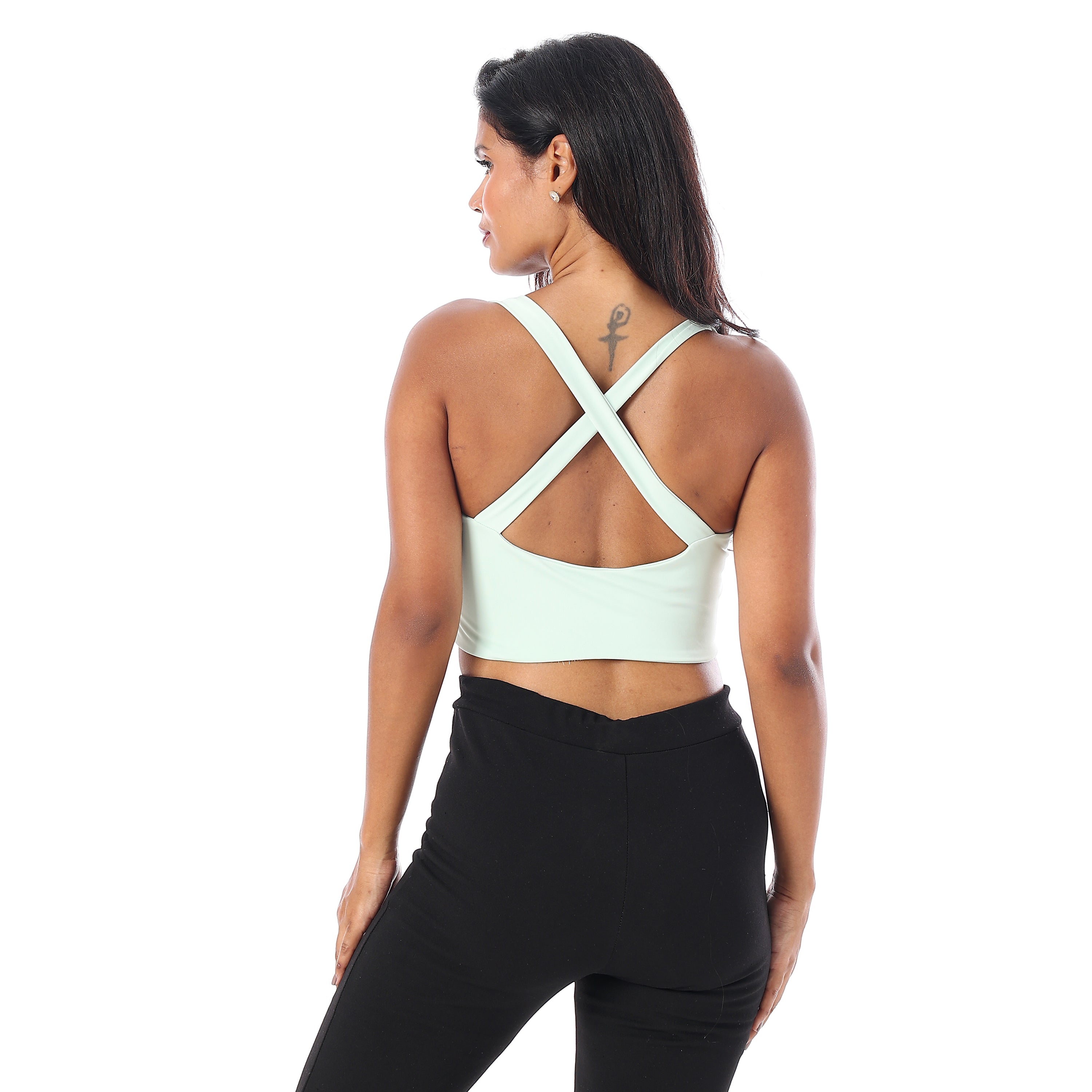 CUTLINES CROSS BACK SPORTS BRA - MINT