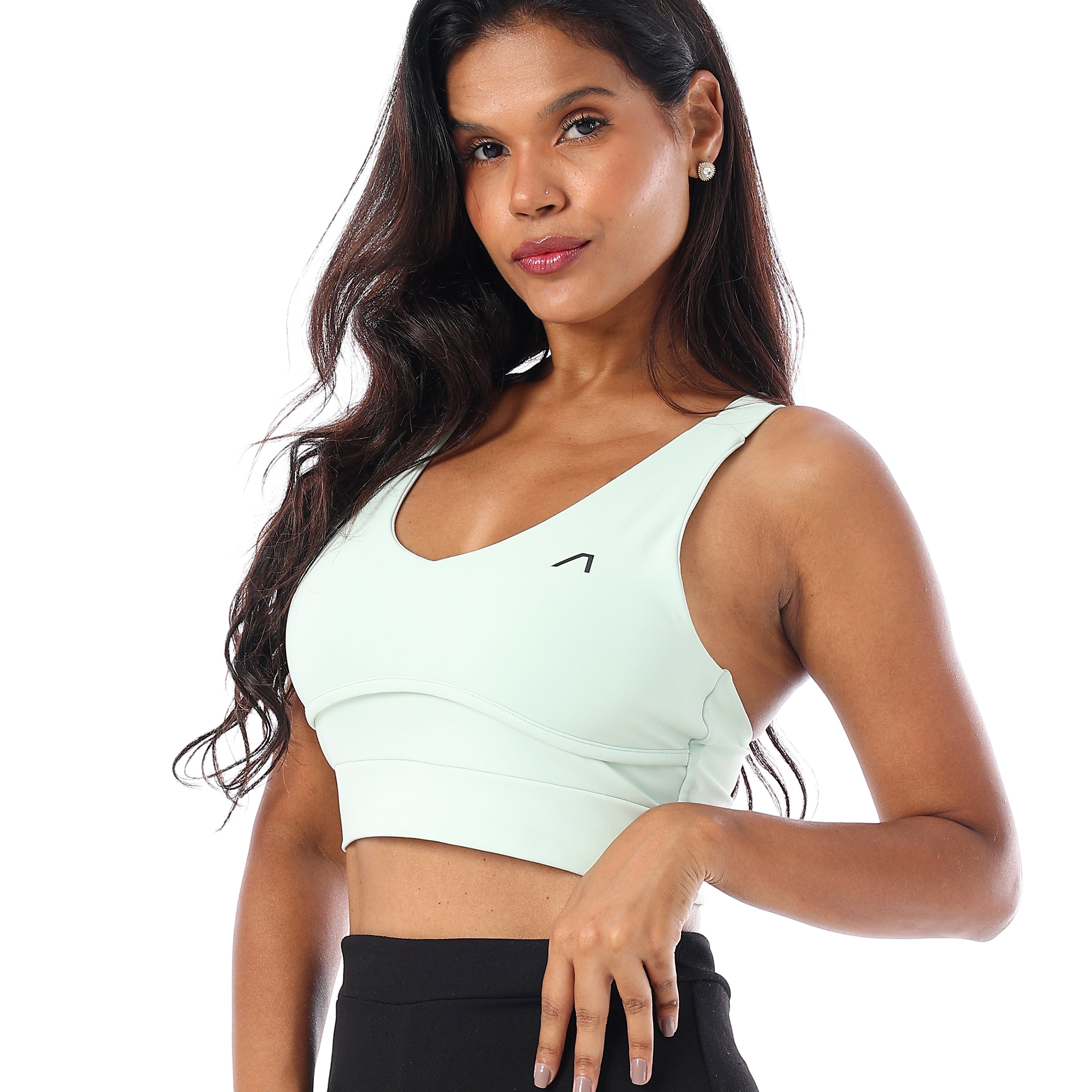 CUTLINES CROSS BACK SPORTS BRA - MINT